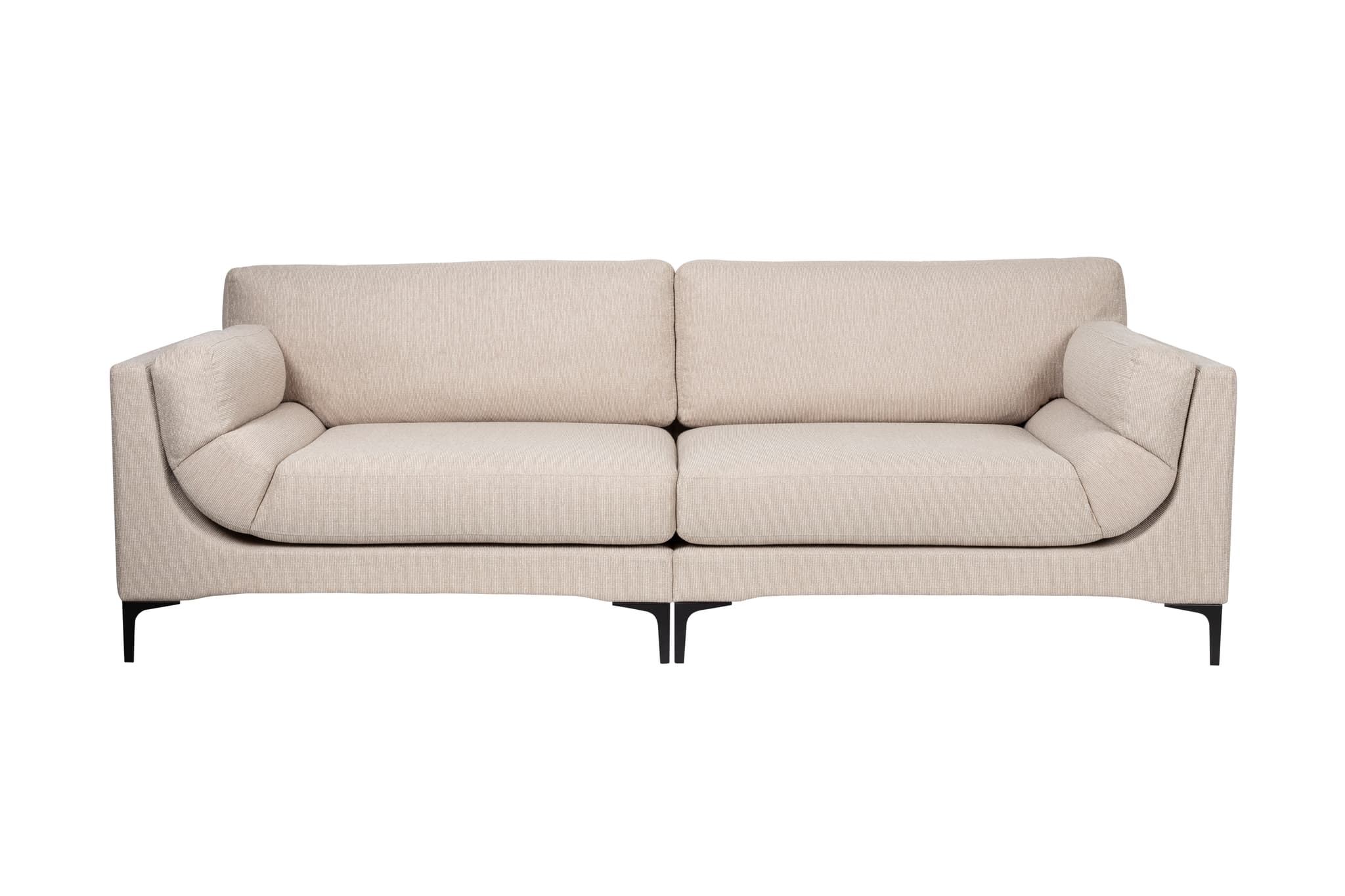 ZUIVER Balkong 3-sits soffa - beige polyester och stål