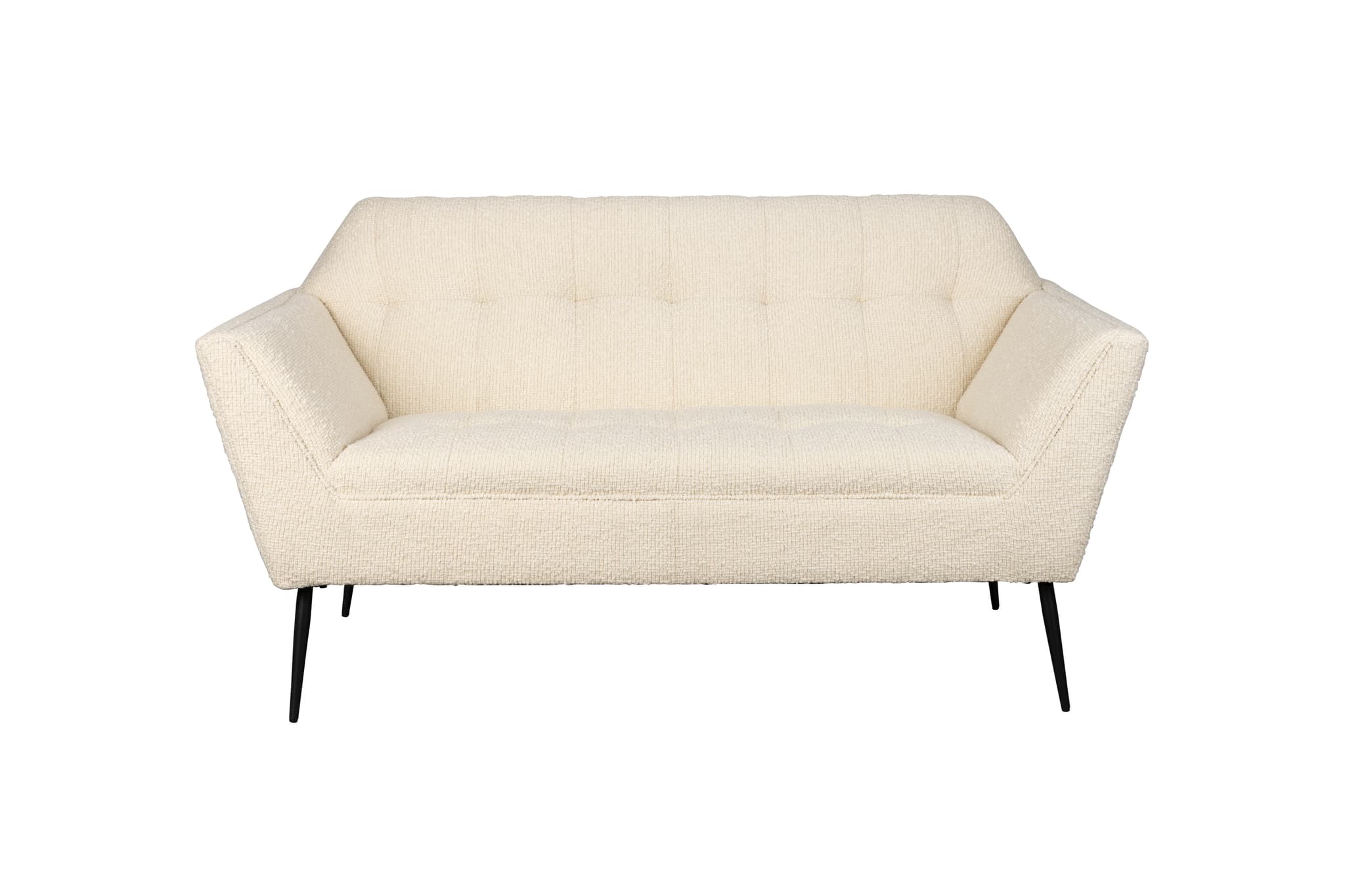 DUTCHBONE Kate 2-pers. soffa - beige bouclétyg och svart järn