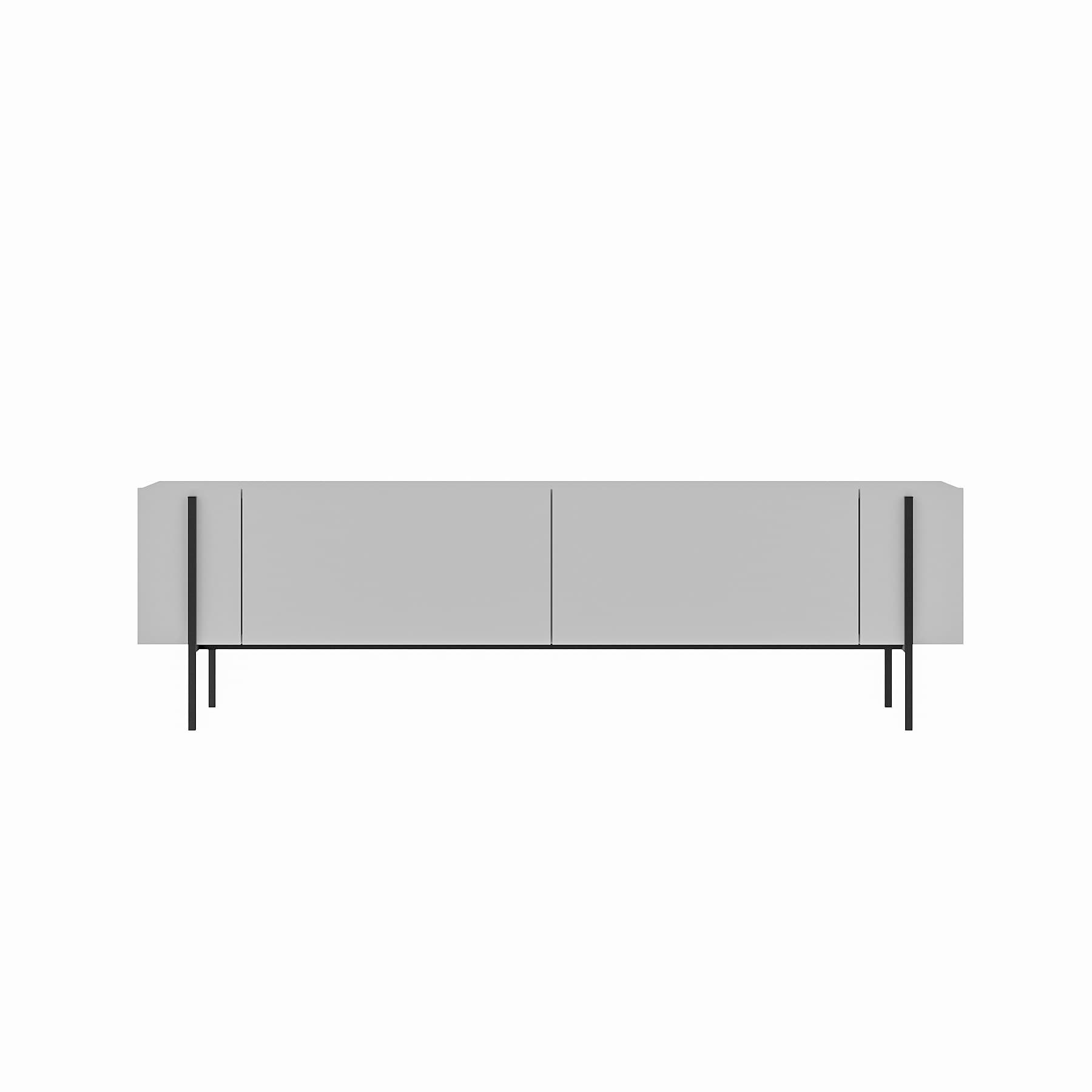 NORDVÄRK Herman TV-bord, med 2 dörrar - vit melamin (160x31,4)