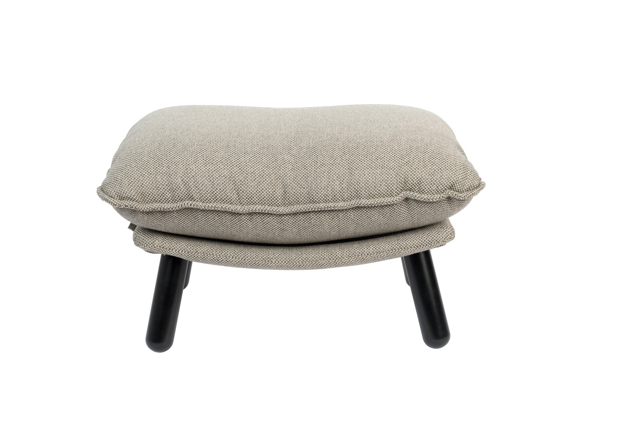 ZUIVER Lazy Sack fotpall LL, rektangulär - ljusgrå polyester och bokträ
