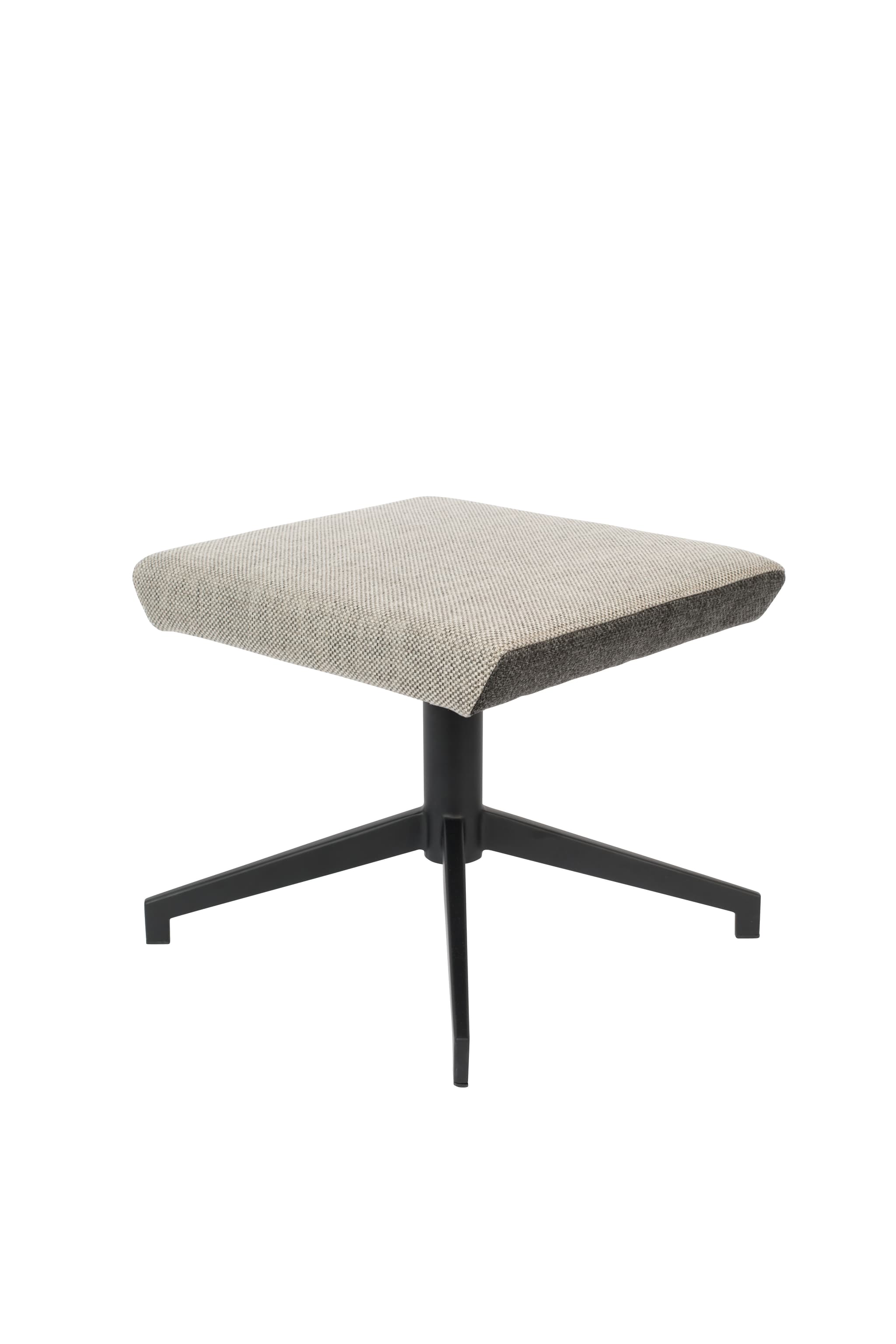 ZUIVER Uncle Jesse fotpall - grå polyester och svart stål (50x44)