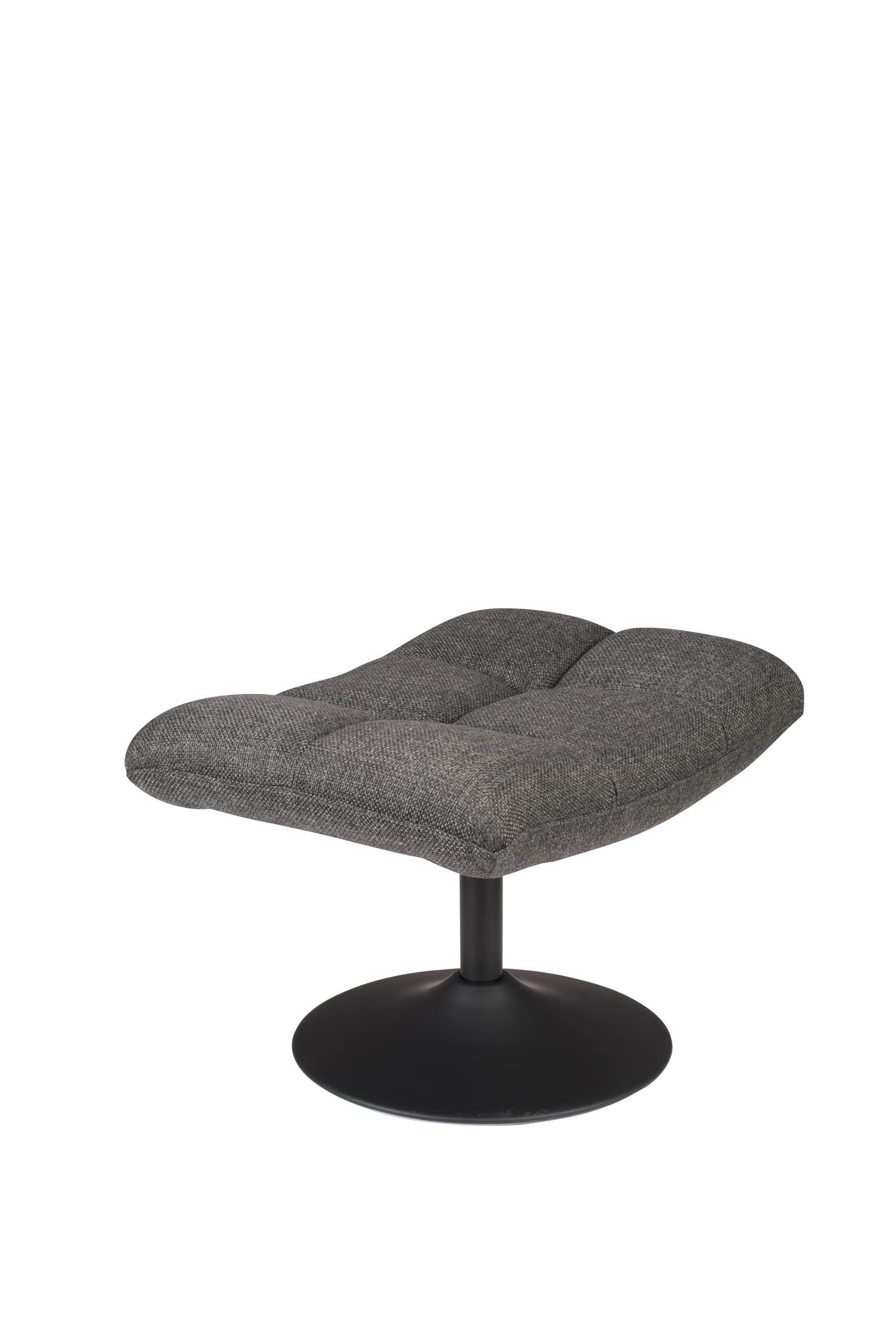 DUTCHBONE Barfotpall, rektangulär - mörkgrå polyester och svart stål (67x51,5)
