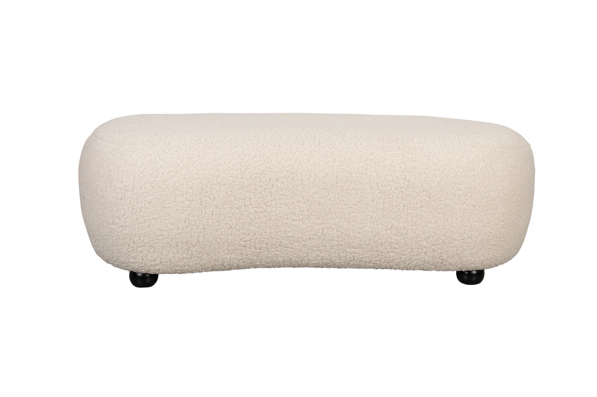 WHITE LABEL LIVING Noxx puff - vit polyester och MDF (120x46)
