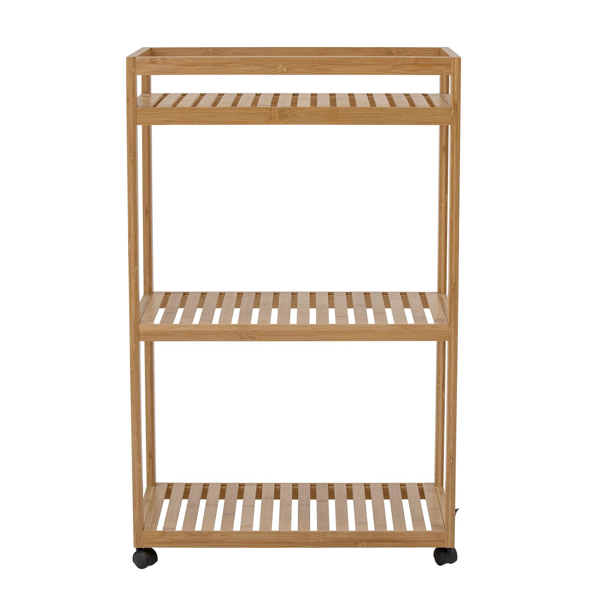 BLOOMINGVILLE Aden bokhylla, med hjul - naturlig bambu (H: 85 cm)
