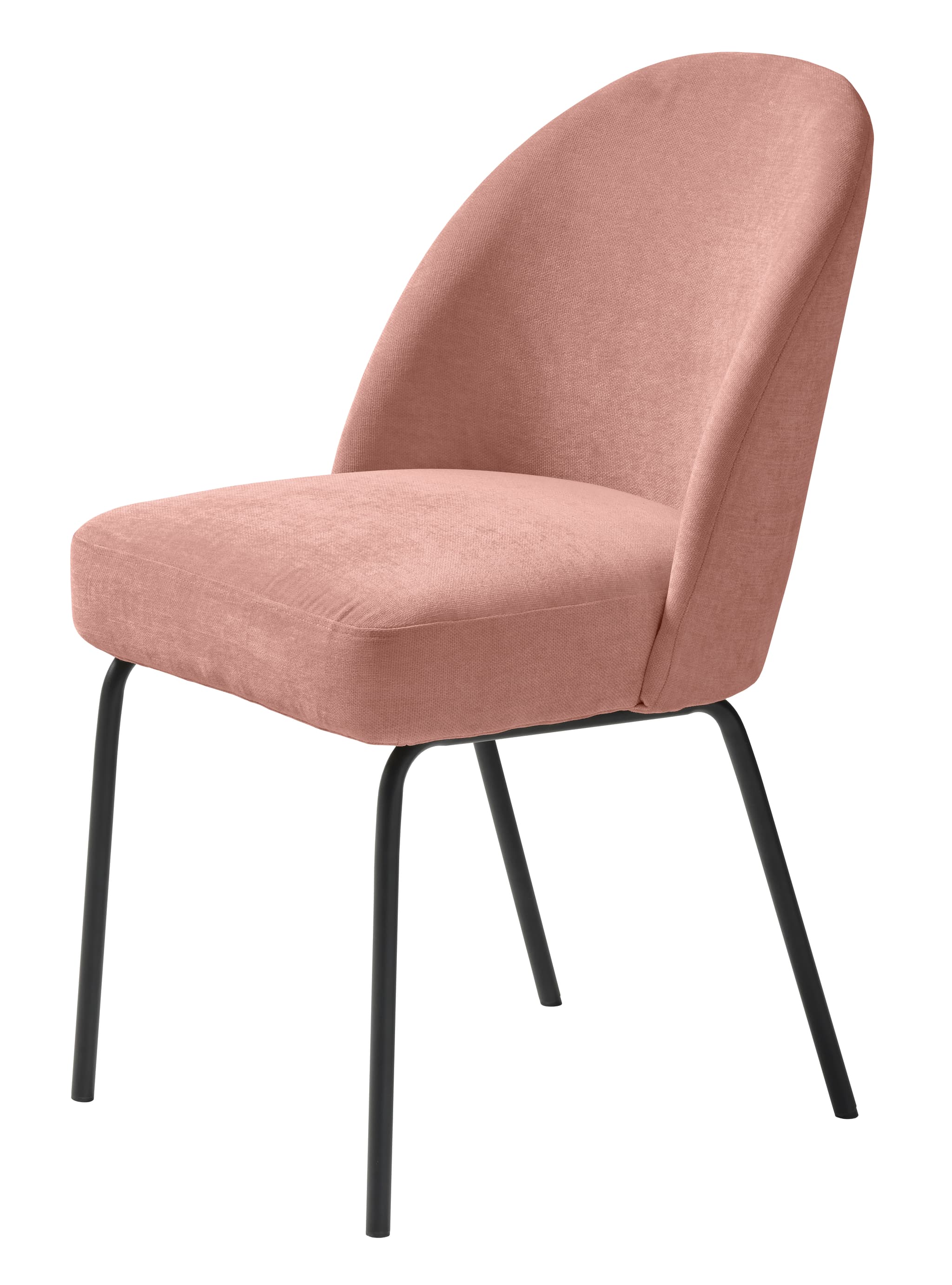 Creston matstol - rosa chenille och svarta ben