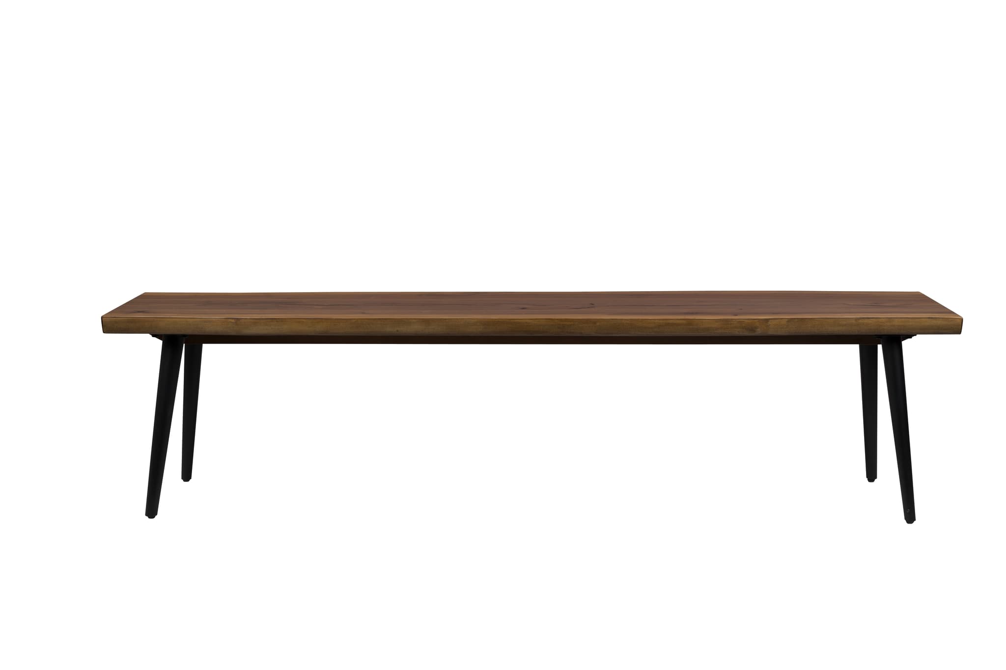 DUTCHBONE Alagon matsalsbänk, rektangulär - brun valnötsfinish och svart stål (180X40)