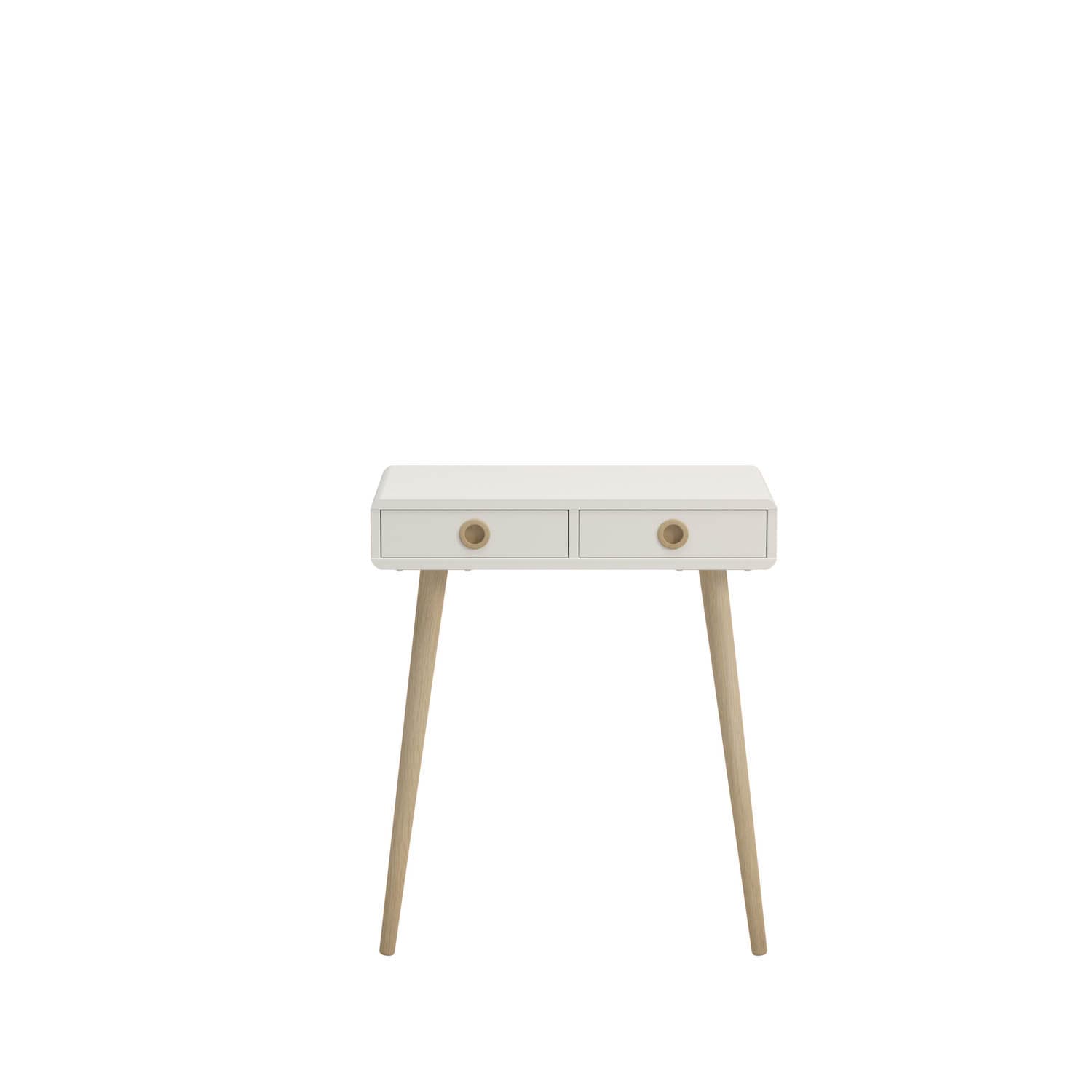 STEENS Softline konsolbord, w. 2 lådor - vit MDF och naturlig ek (65x30)