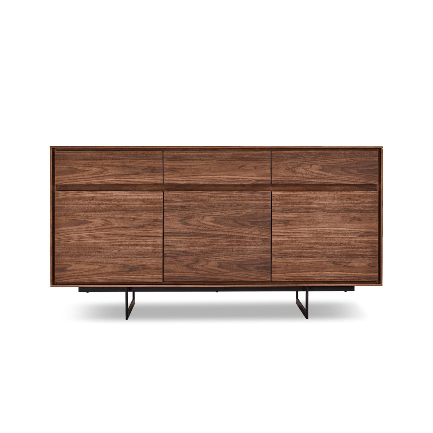 Tokyo Liten Skänk, med 3 Luckor och 3 Lådor - Brun Valnöt (155 x 45 cm)