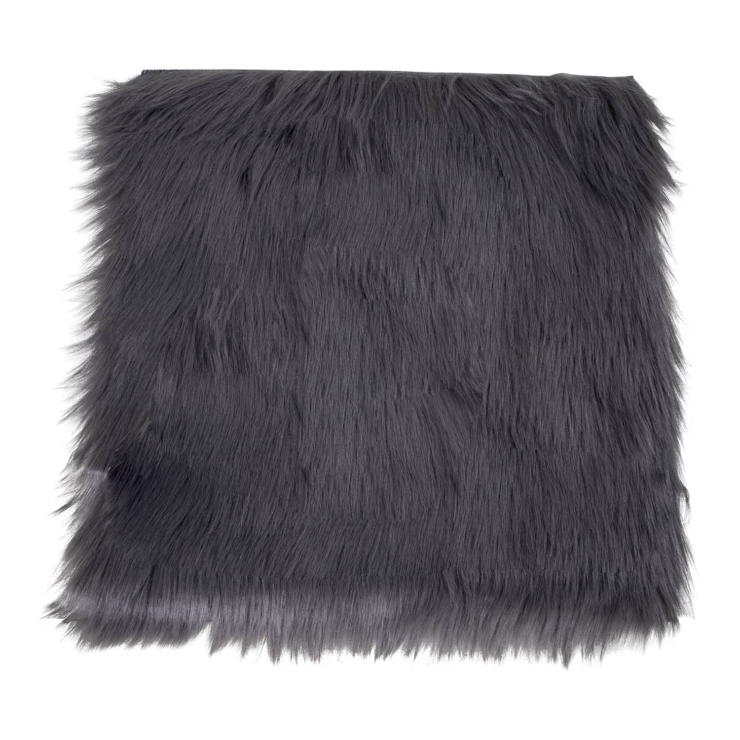 HOUSE NORDIC imiterad lammskinnskudde, fyrkantig - grå polyester (40x40)