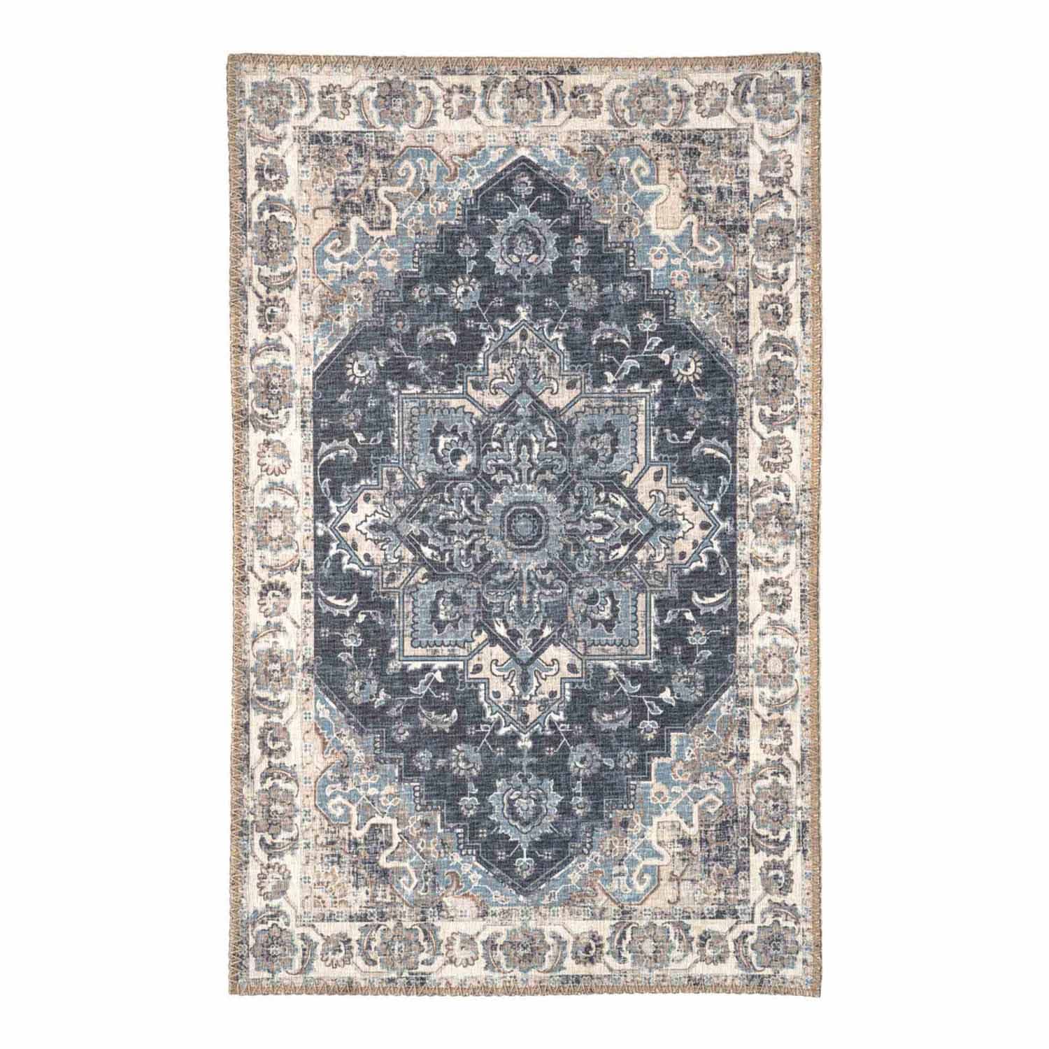 HOUSE NORDIC Havanna dörrmatta, rektangulär - flerfärgad och blå chenillepolyester (50x80)