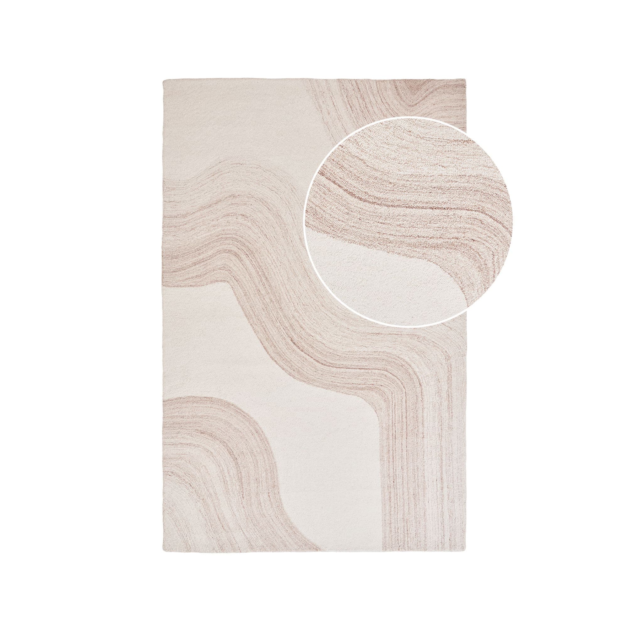 HOUSE NORDIC Suratmatta, handtuftad, rektangulär - ljusbrun/offwhite ull (160x230)