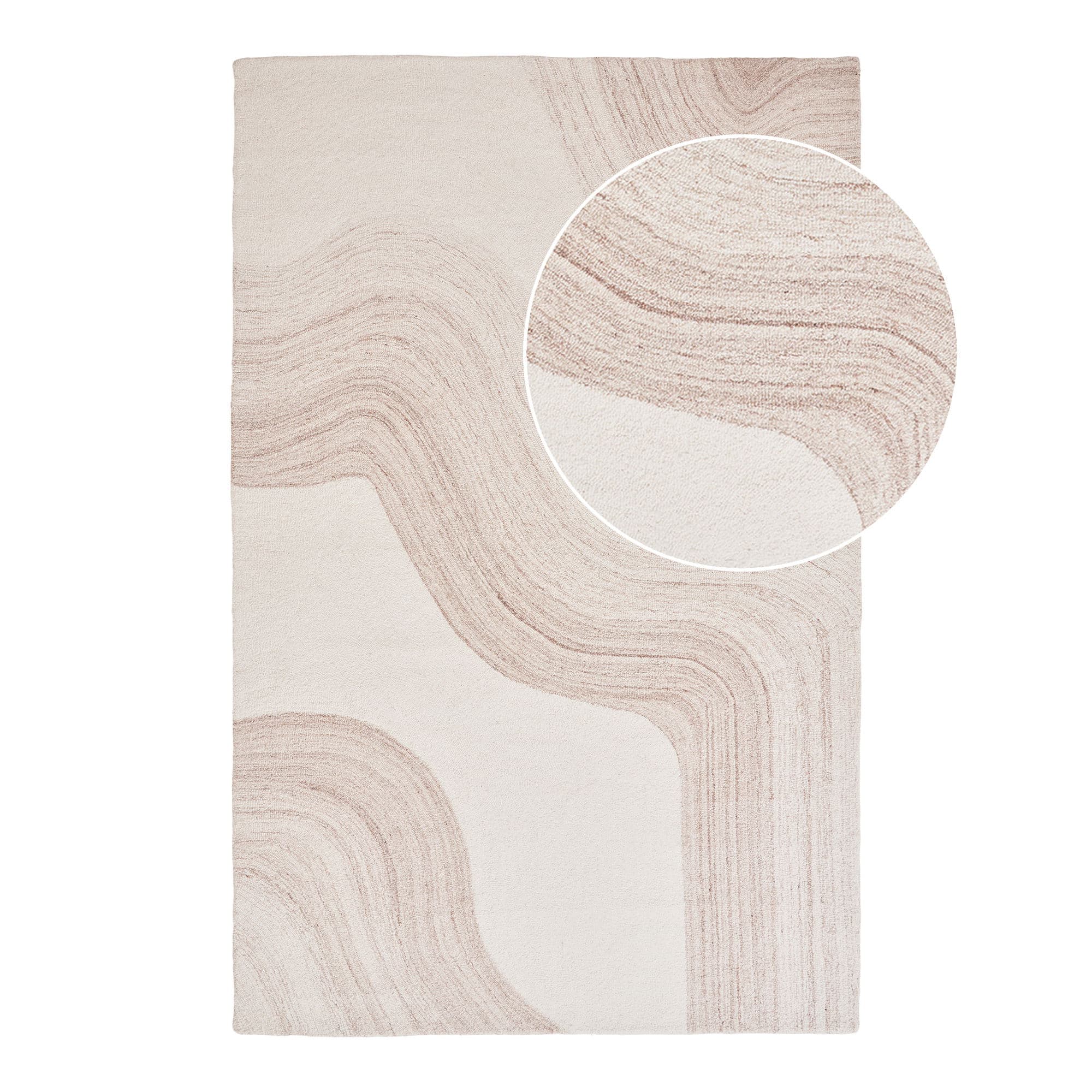 HOUSE NORDIC Suratmatta, handtuftad, rektangulär - ljusbrun/offwhite ull (200x300)
