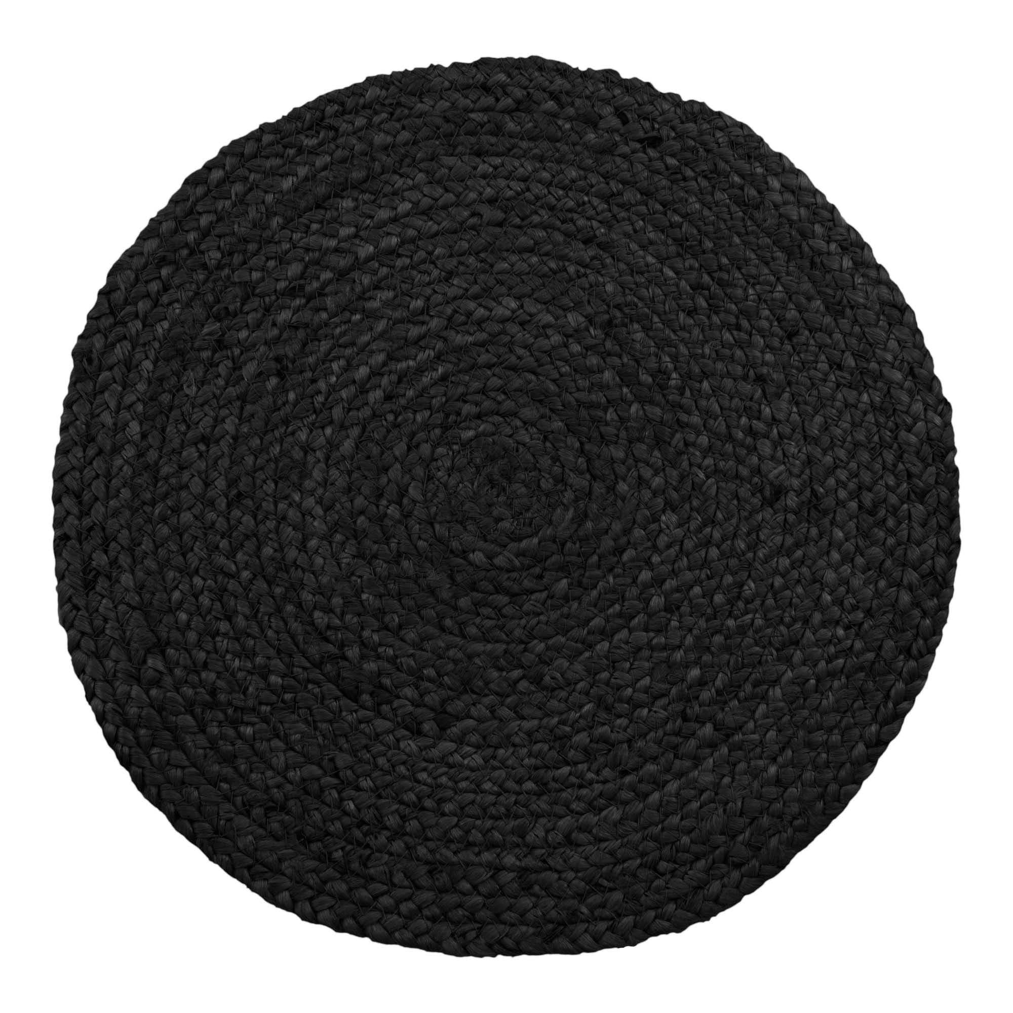 HOUSE NORDIC Bombay bordsunderlägg, set om 4 - Bordsunderlägg, flätad jute, mörkgrå, ø38 cm, set om 4