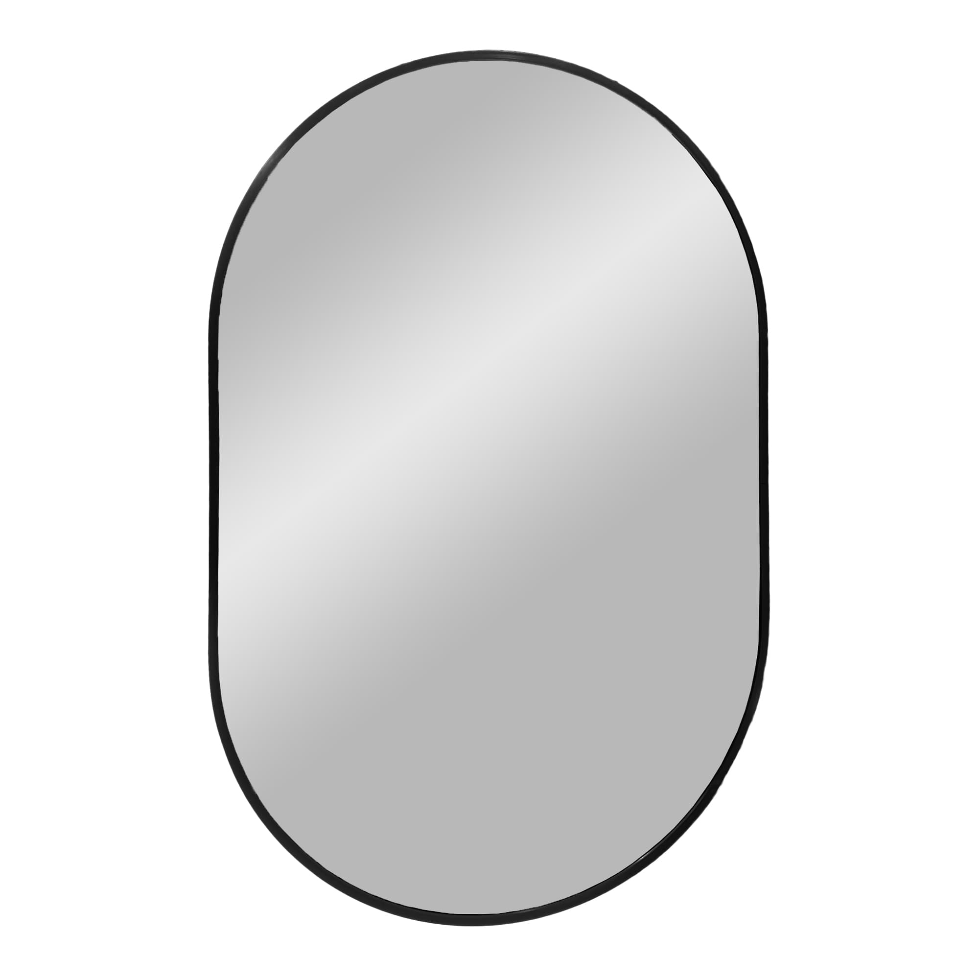 HOUSE NORDIC Madrid väggspegel, oval - spegelglas och svart aluminium (80x50)