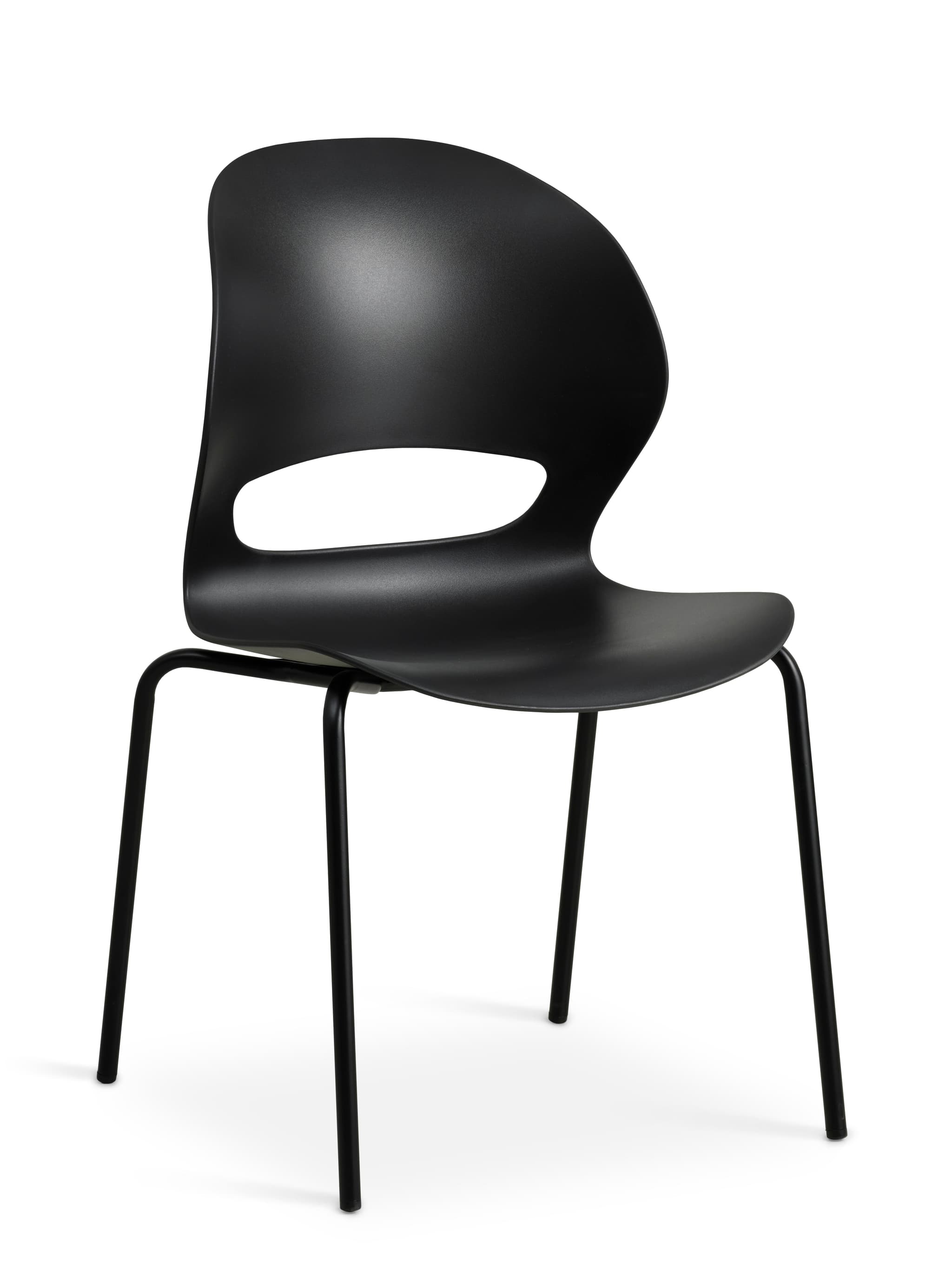 Linea matbordsstol - svart PVC och svart metall