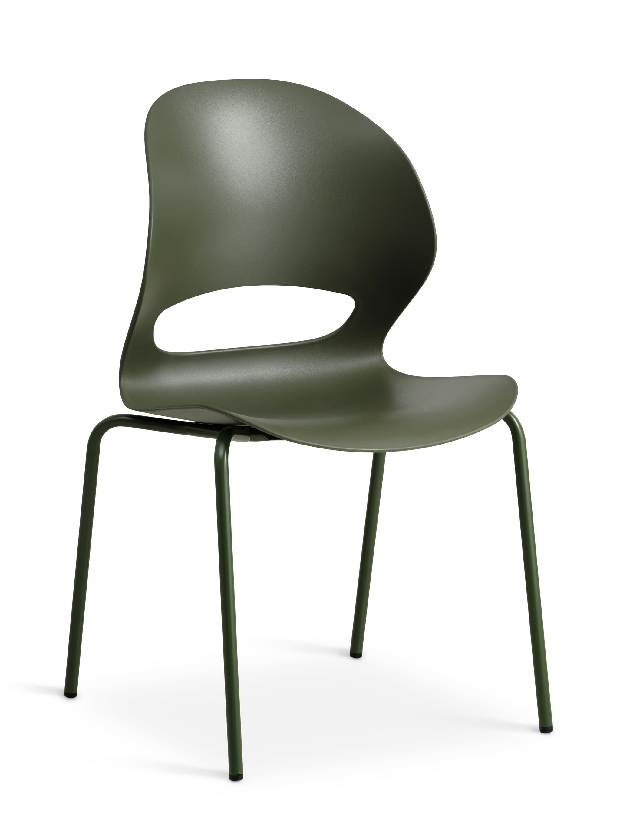 Linea matbordsstol - oliv PVC och oliv metall