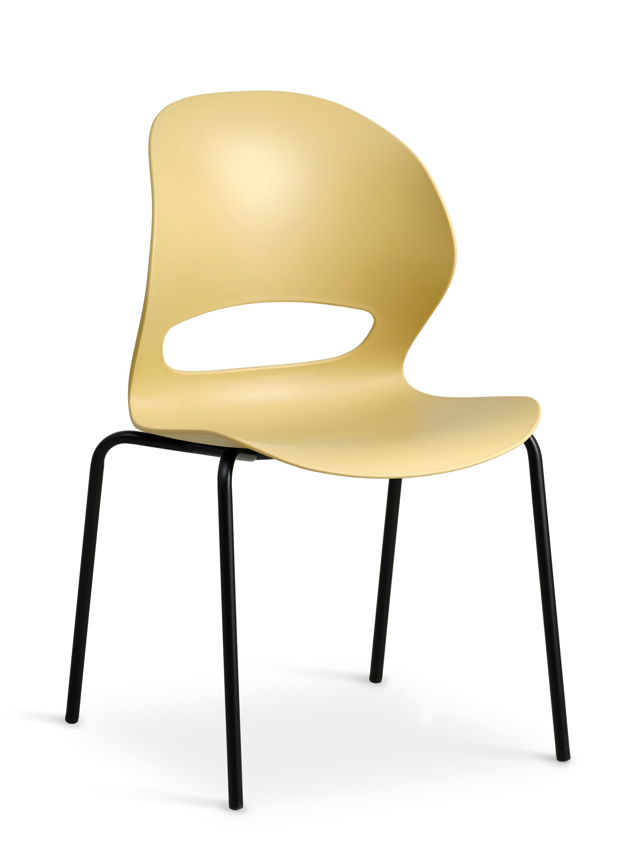 Linea matbordsstol - senapsgul PVC och svart metall