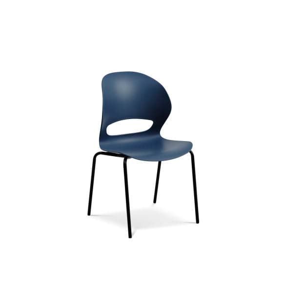 Linea matstol - denimblå polypropen och svart metall