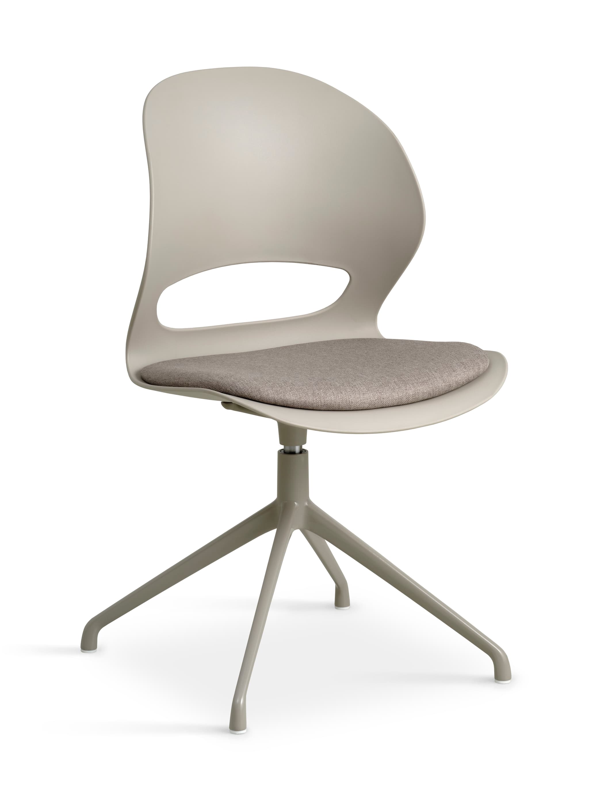Linea matbordsstol, med vridfunktion och dyna i stentyg - sten PVC och stenmetall