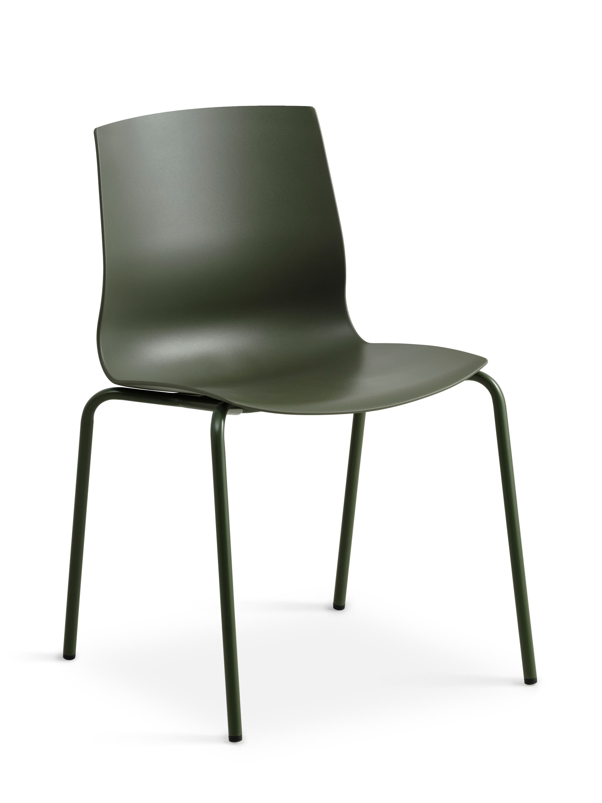 Liv matbordsstol - oliv PVC och oliv metall