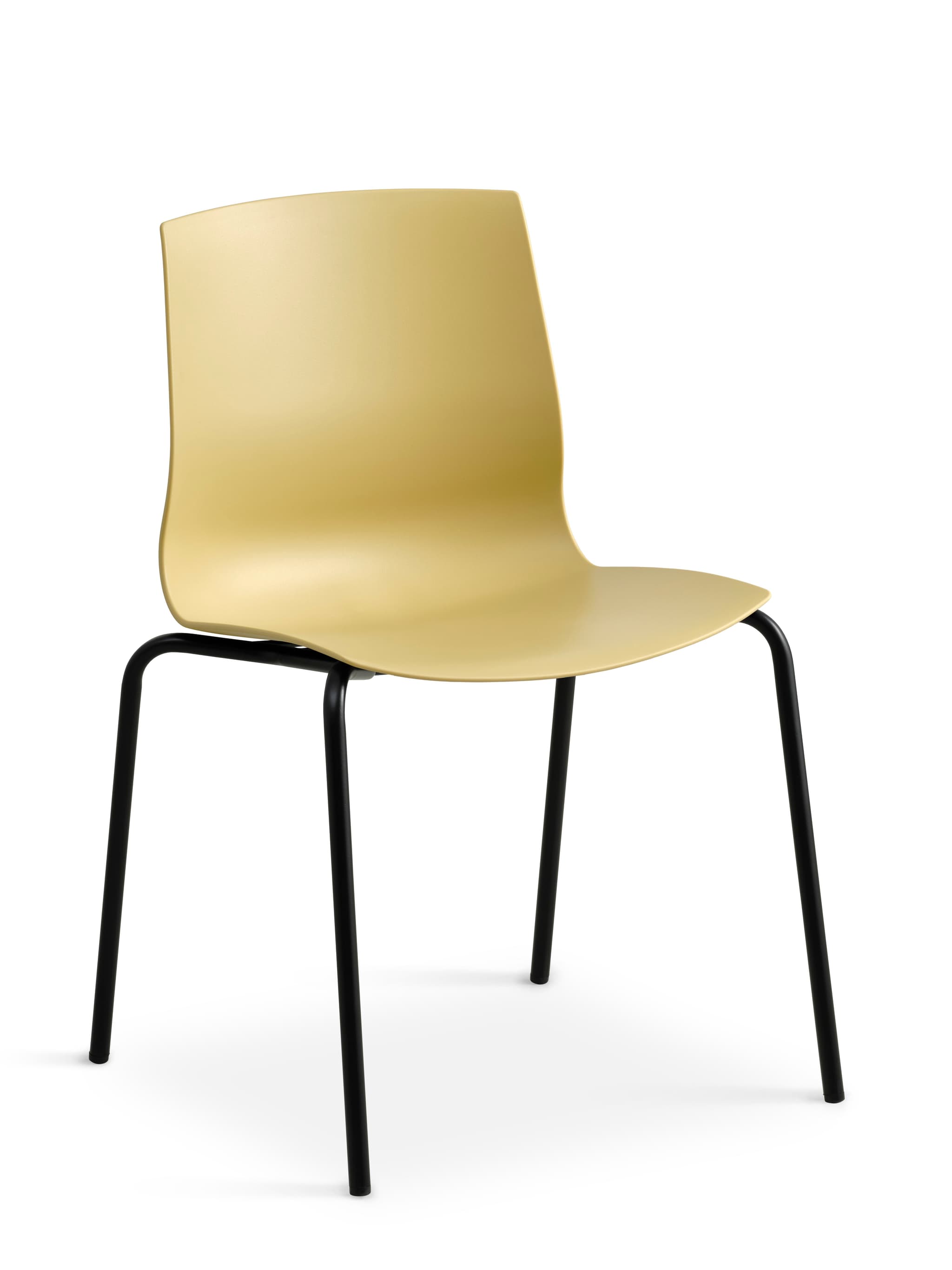 Liv matbordsstol - senapsgul PVC och svart metall