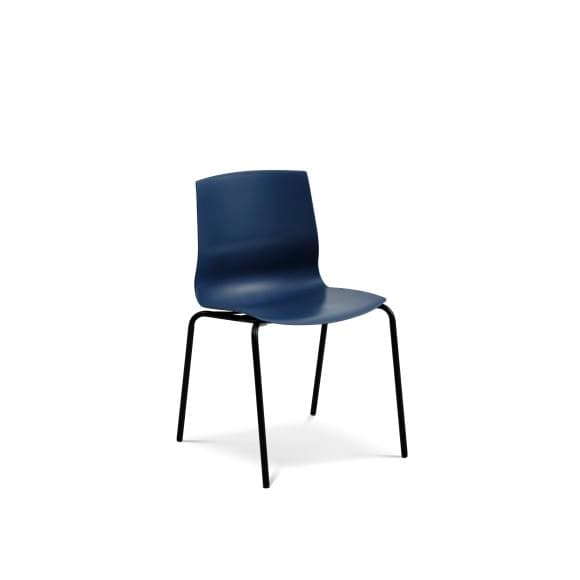 Liv matstol - denimblå polypropen och svart metall