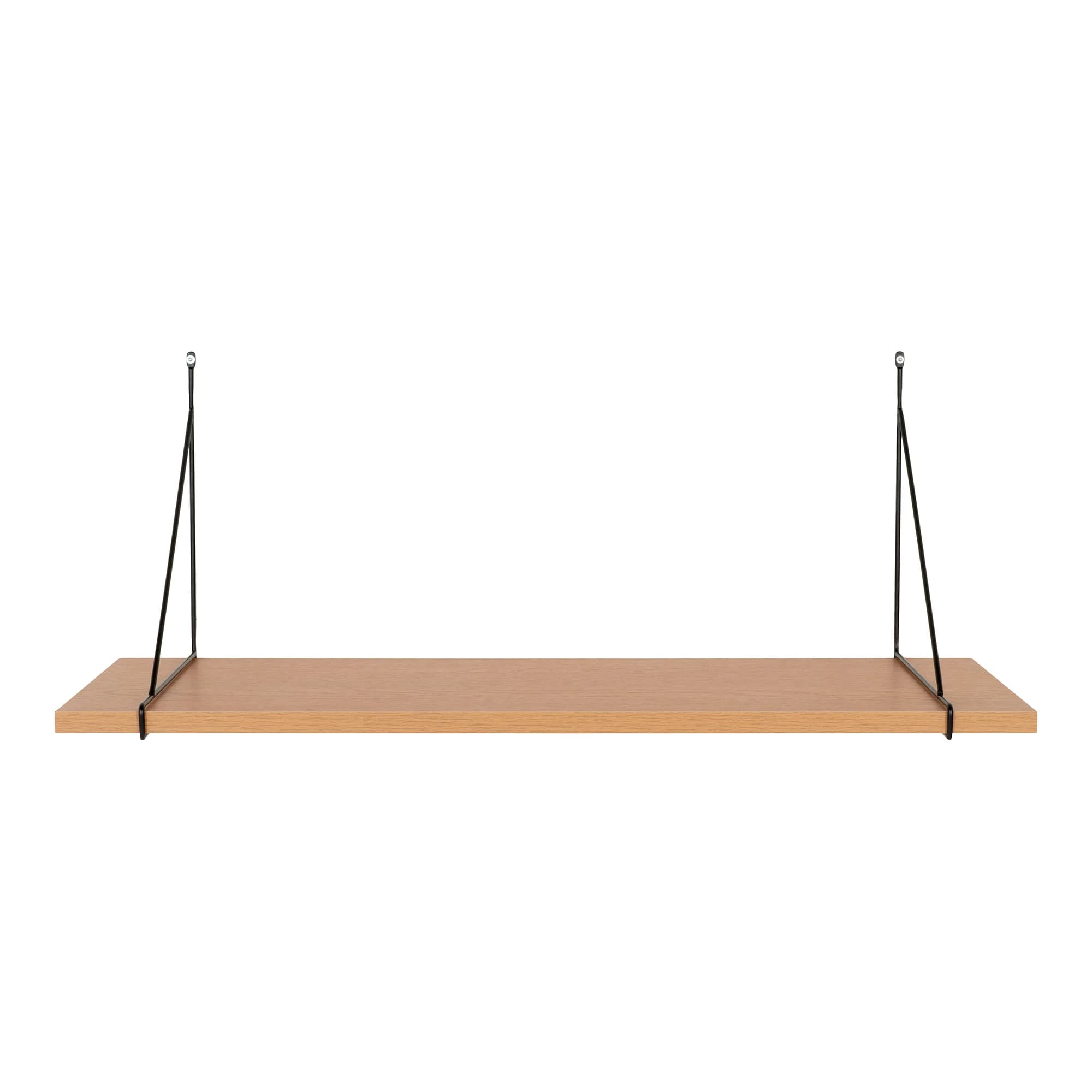 HOUSE NORDIC Chiba vägghylla, rektangulär - naturlig melamin och svart stål (B: 80cm)