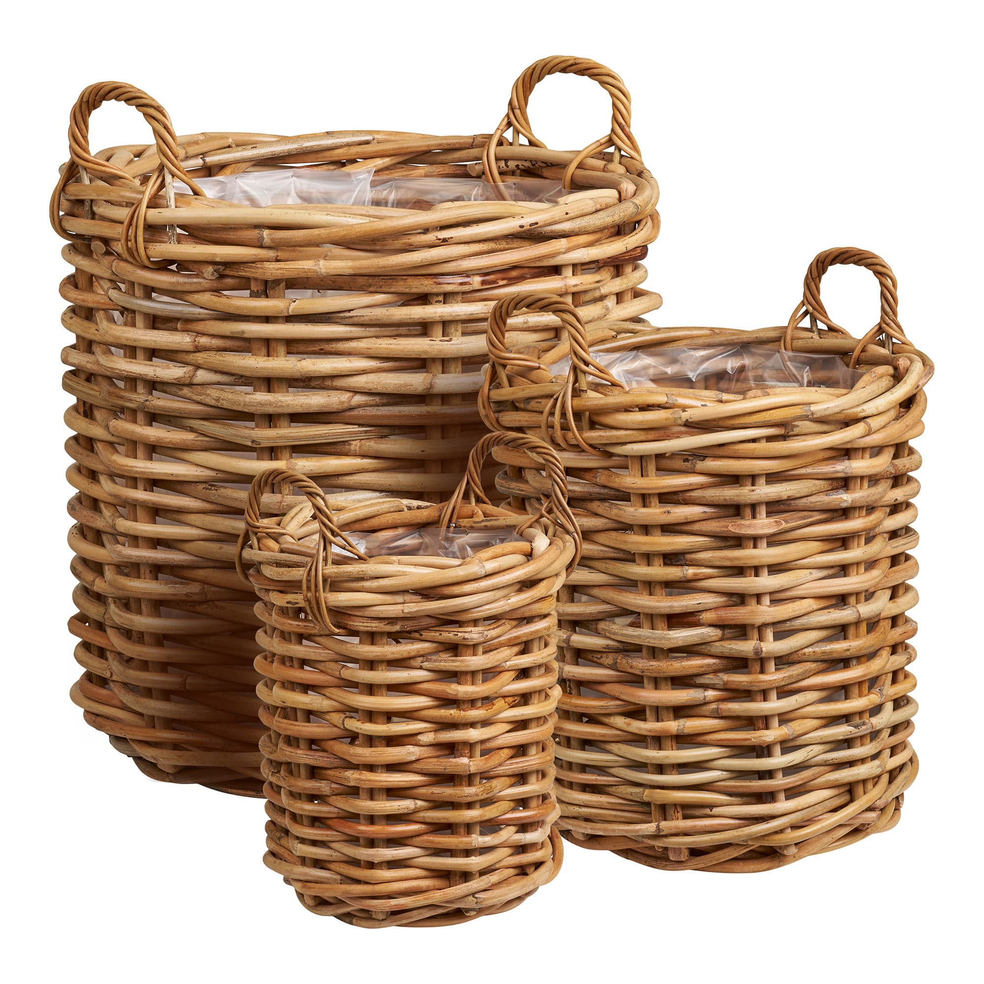 HOUSE NORDIC Burton Basket - Korg, kuburotting, naturfärgad set om 3