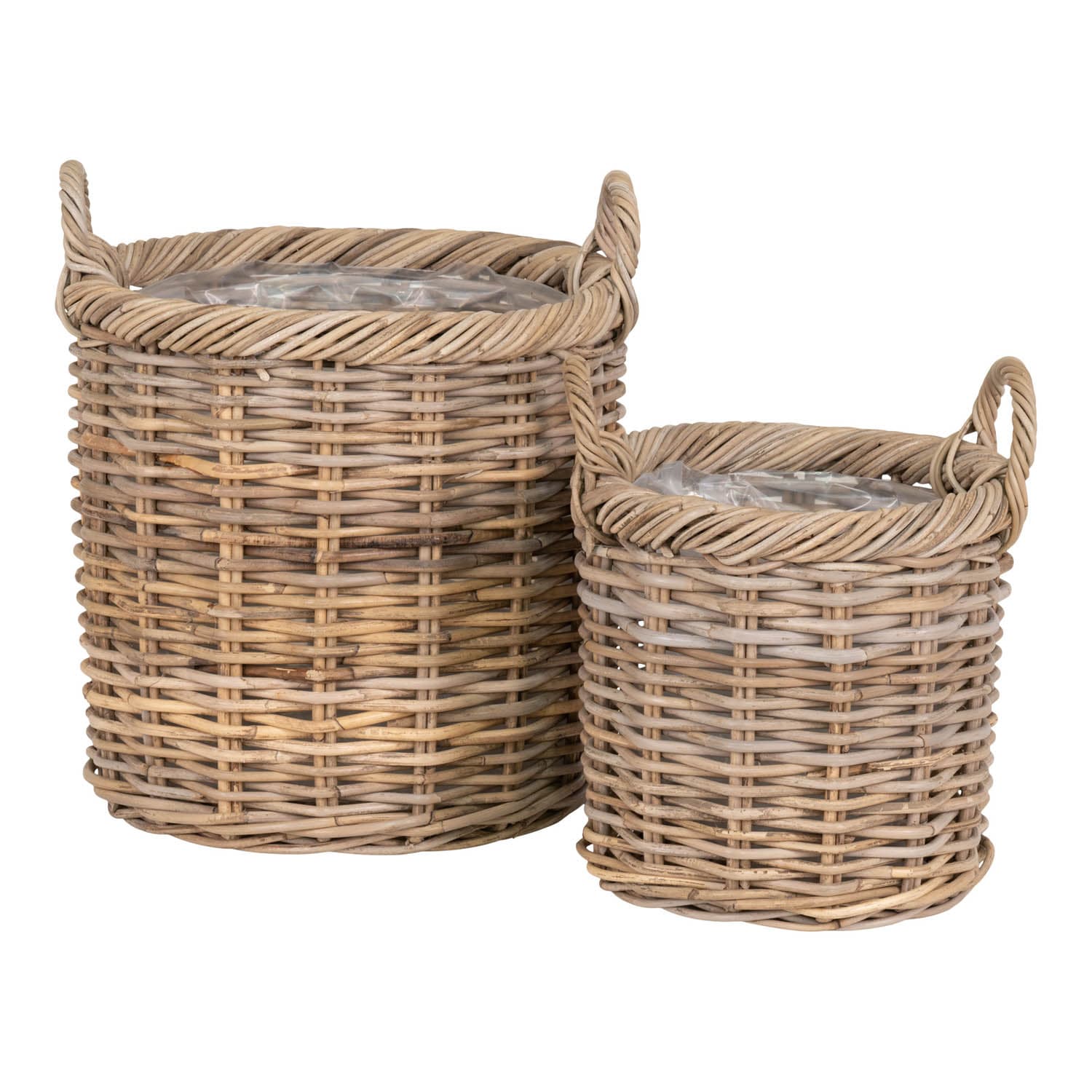 HOUSE NORDIC Gili korg, rund - naturlig kuborotting (set med 2)