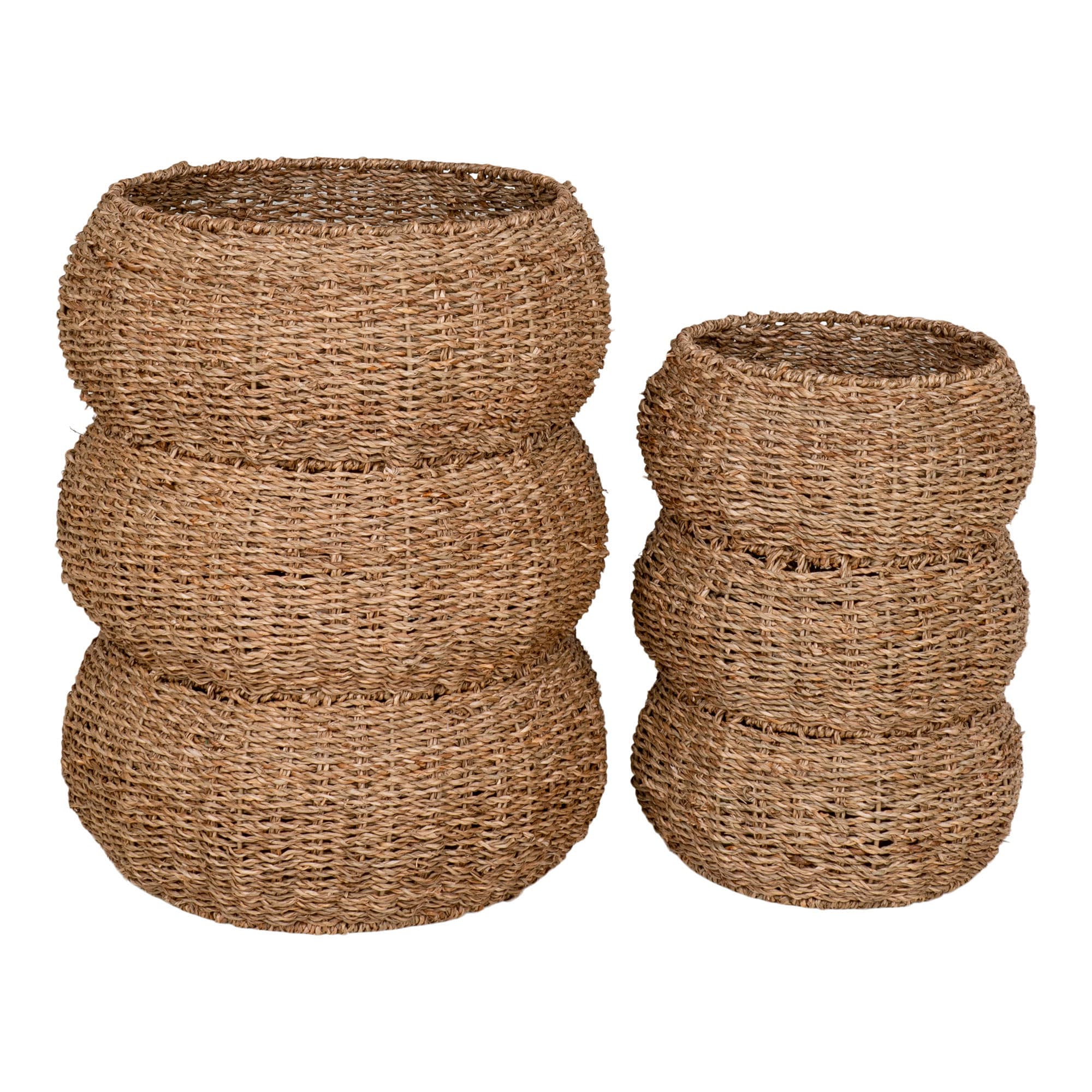 HOUSE NORDIC Sarbas Basket - Korg, sjögräs, natur, set om 2