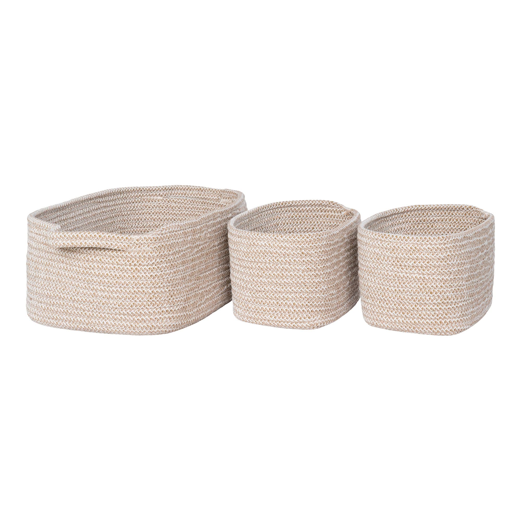 HOUSE NORDIC Korg, bomull, beige, set om 3