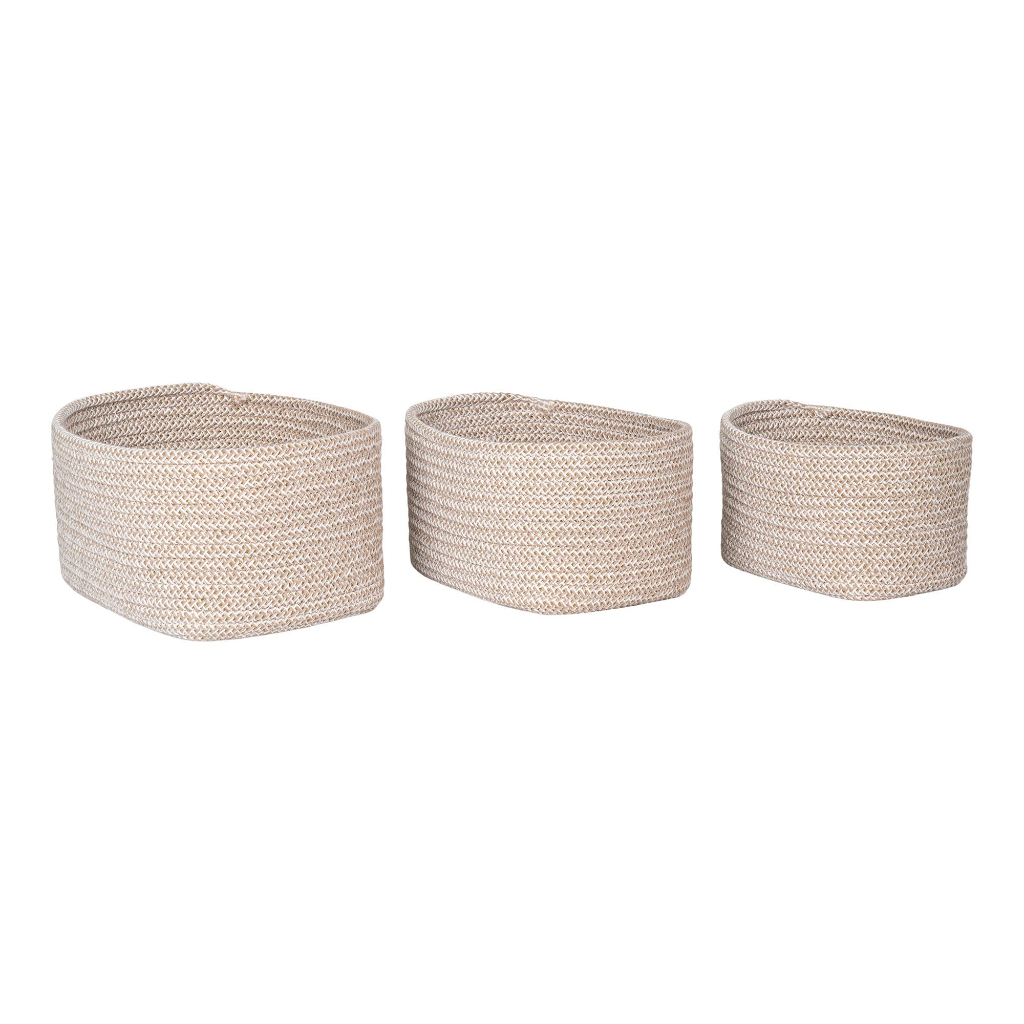 HOUSE NORDIC Korg, bomull, beige, set om 3