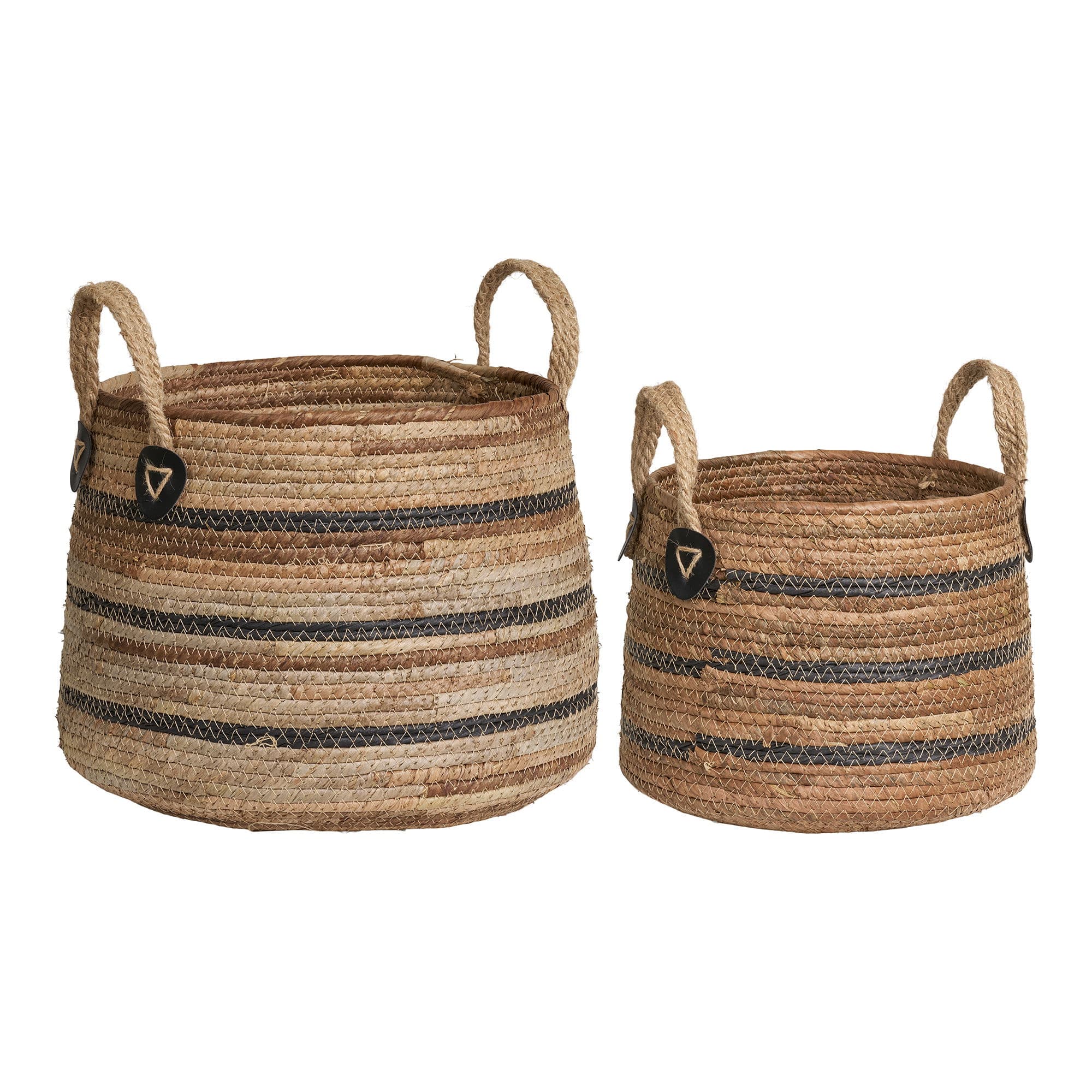 HOUSE NORDIC Erba korg, med handtag, rund - naturlig bananrotning (set om 2)