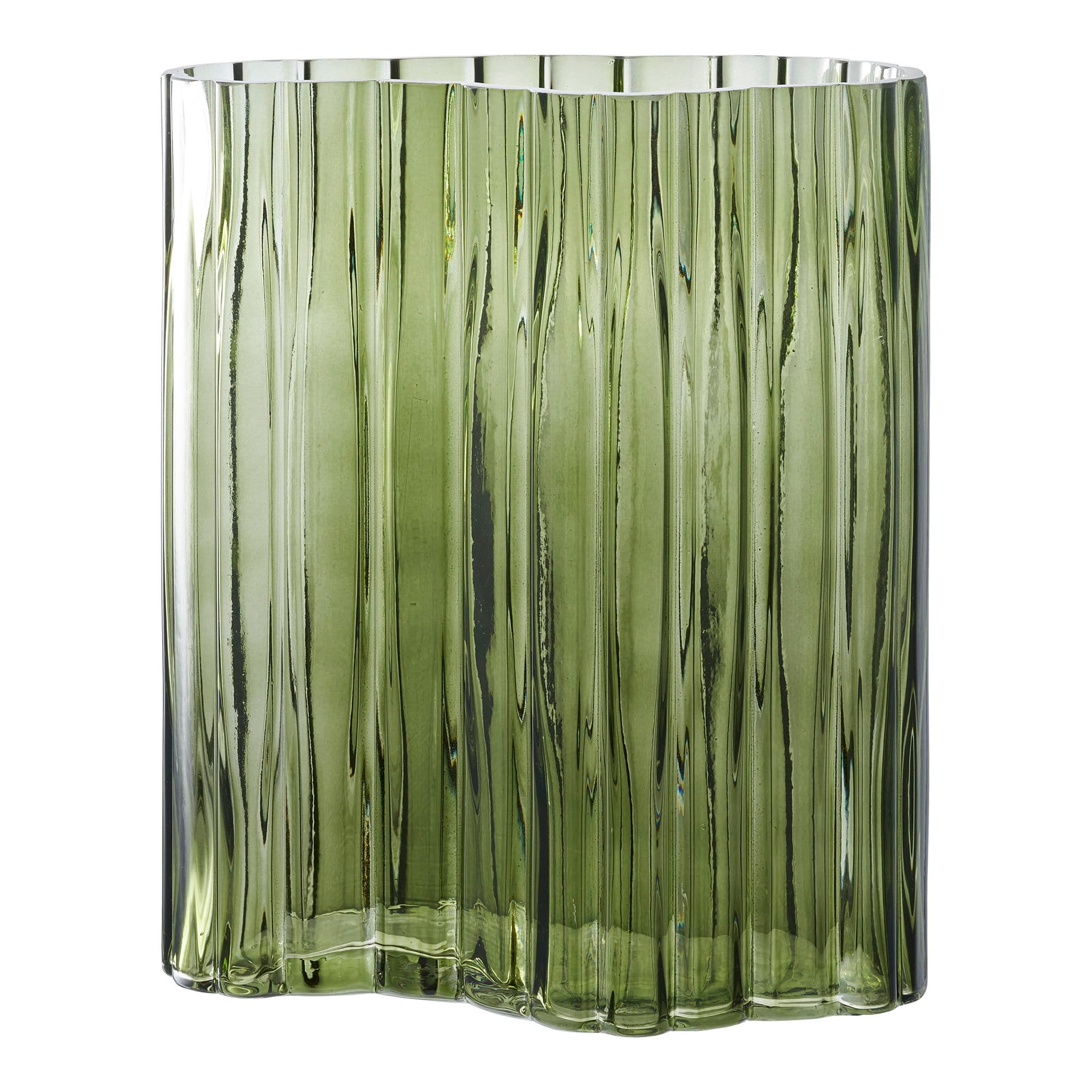 HOUSE NORDIC vas, organisk - rökgrönt glas (21x12x26,5)