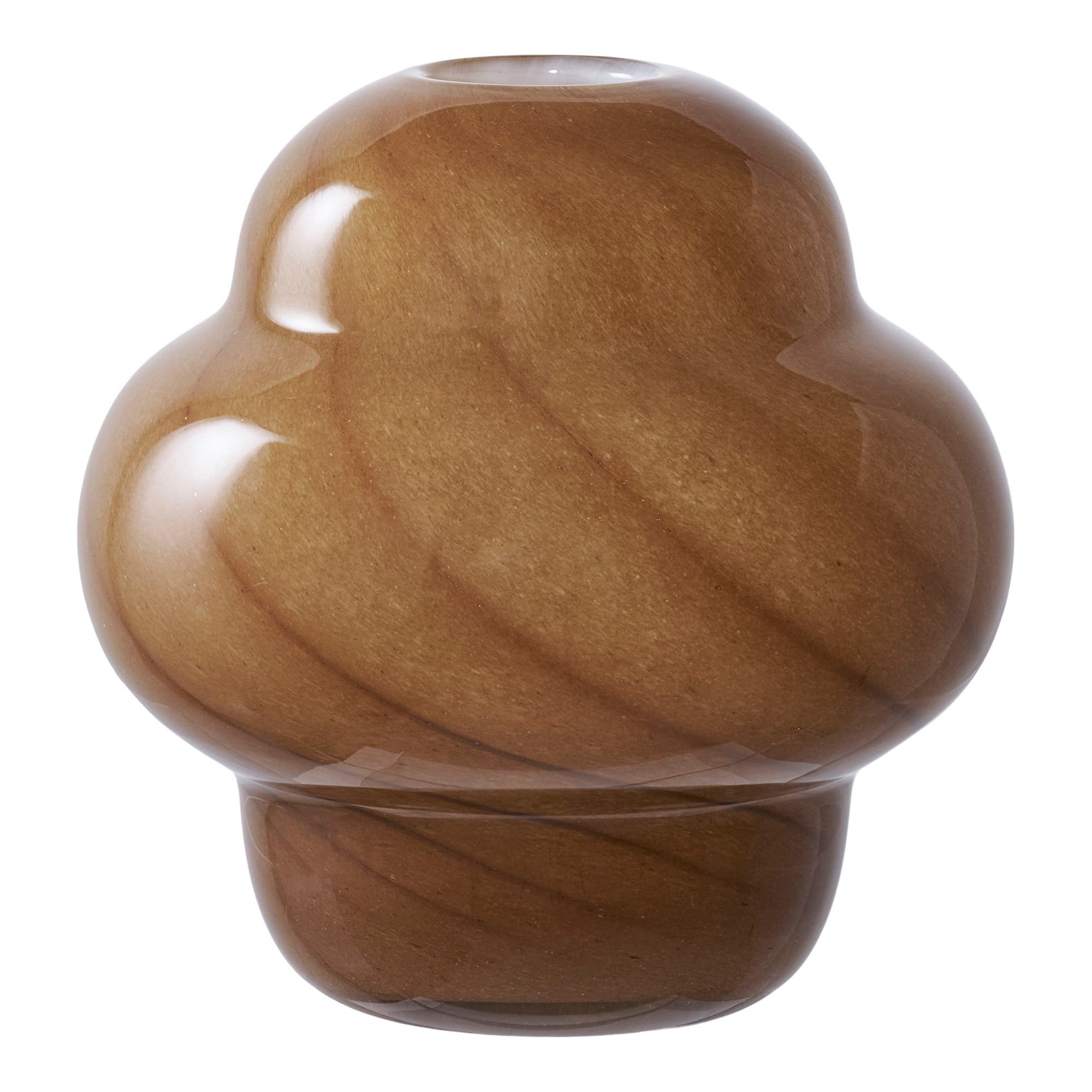 HOUSE NORDIC vas, rund - brunt glas (Ø16,5x17)
