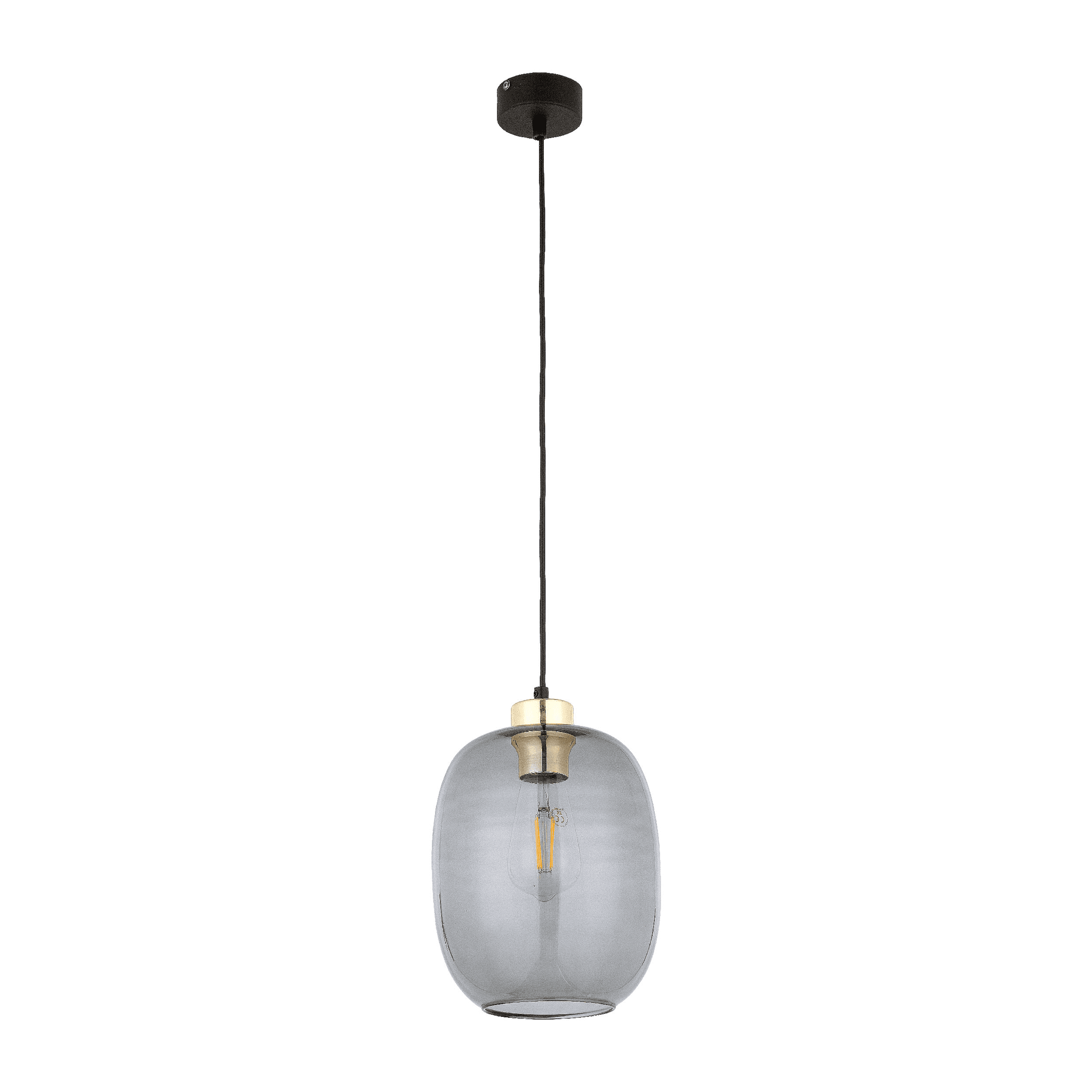 TK Delta taklampa - glas, guld och svart metall