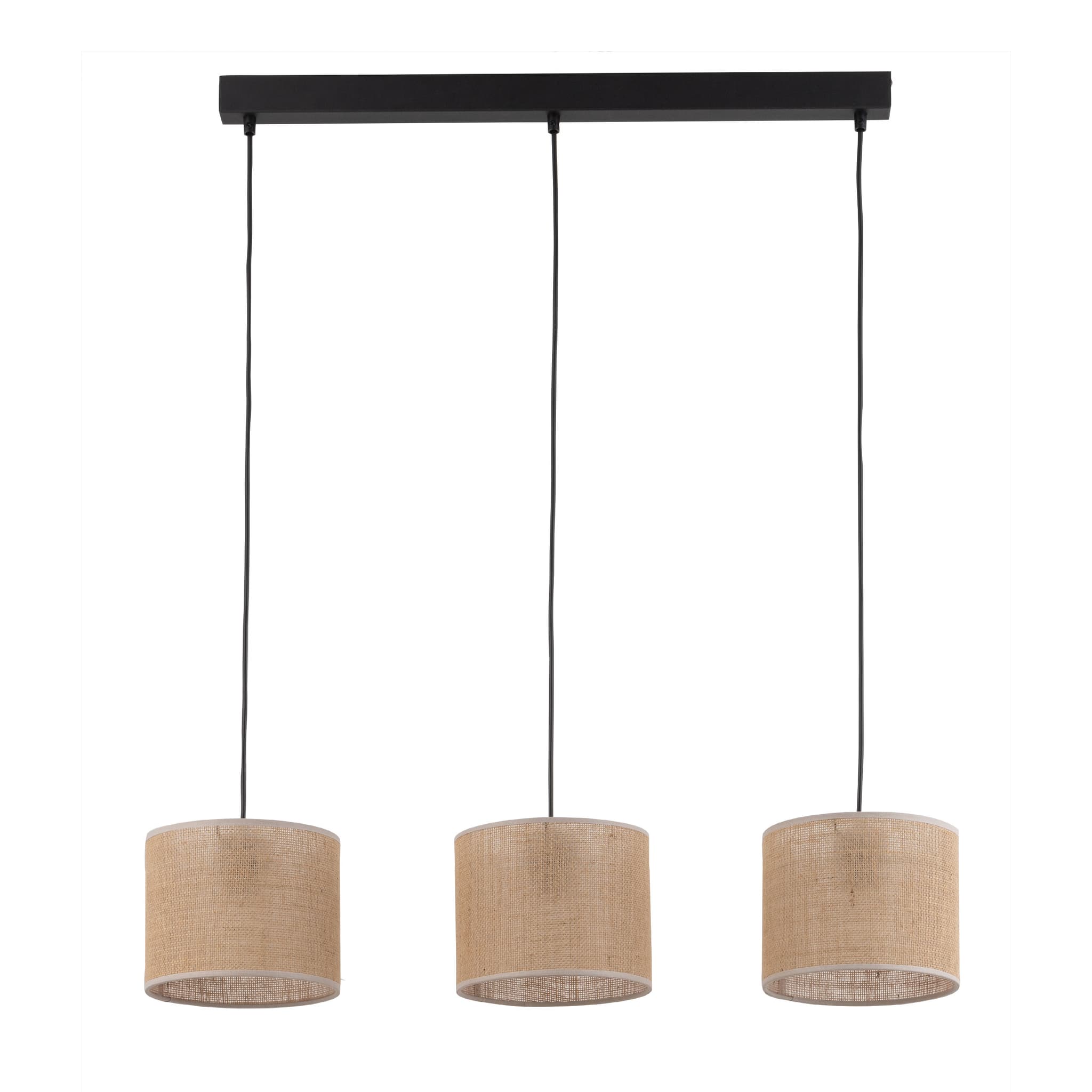 TK Jute taklampa, w. 3 skärmar - naturlig jute