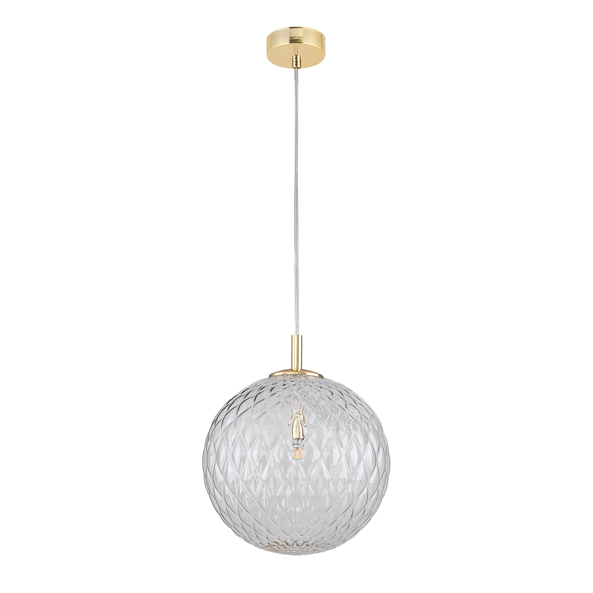 TK Cadix taklampa - glas och guldstål