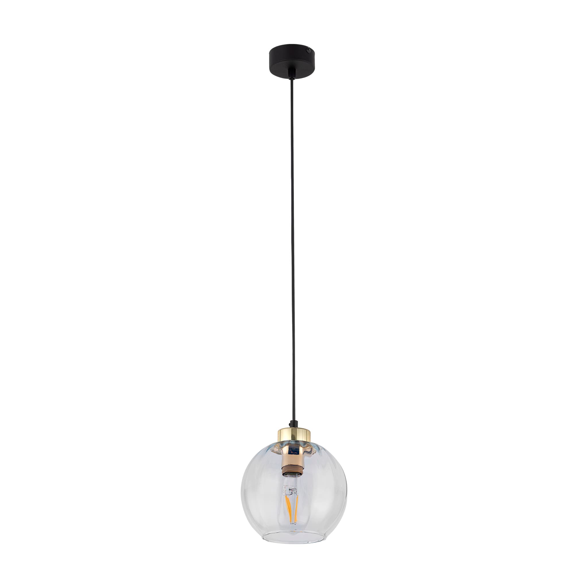 TK Devi taklampa 180 - klarglas och svart metall