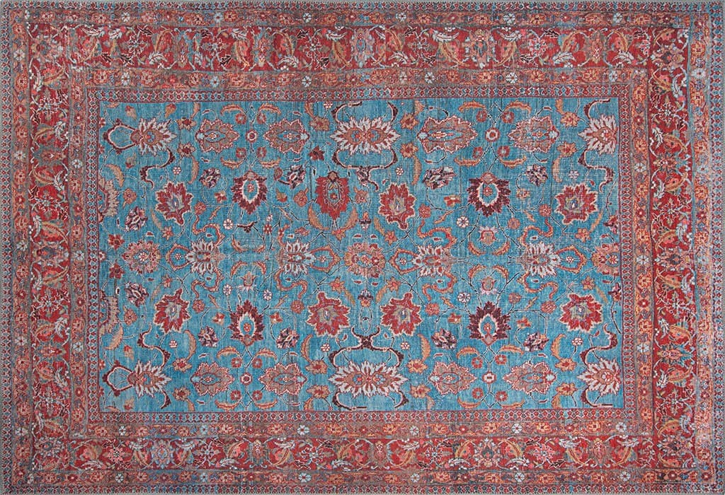 TEPPI Blues matta, m mönster, rektangulär - flerfärgad polyester (150x230)