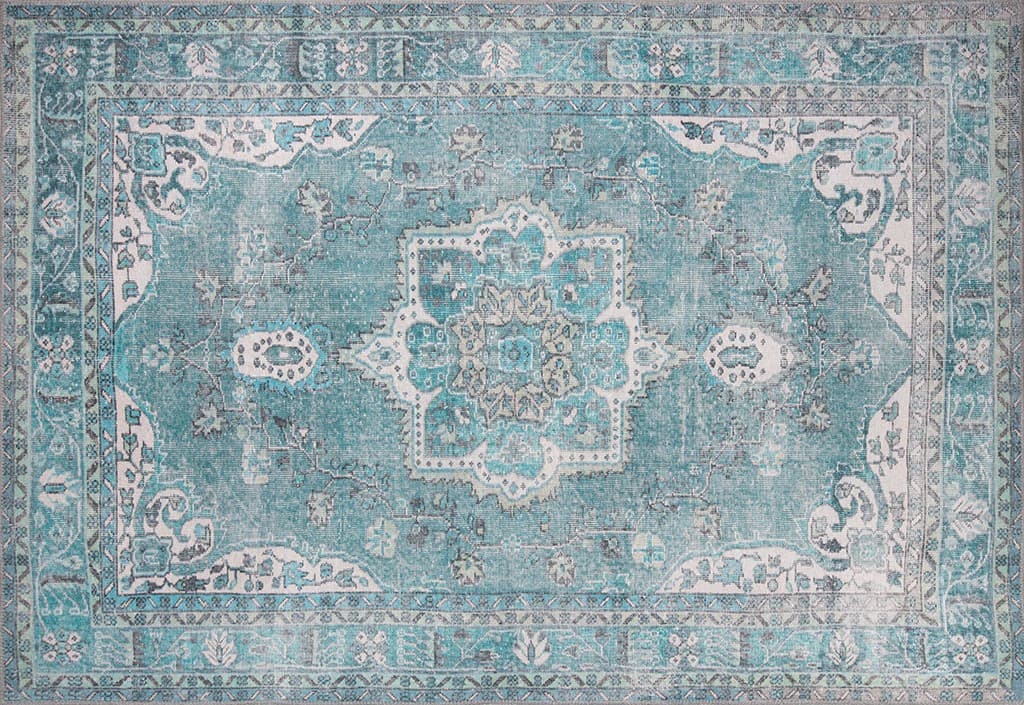 TEPPI Blues matta, m mönster, rektangulär - flerfärgad polyester (210x310)