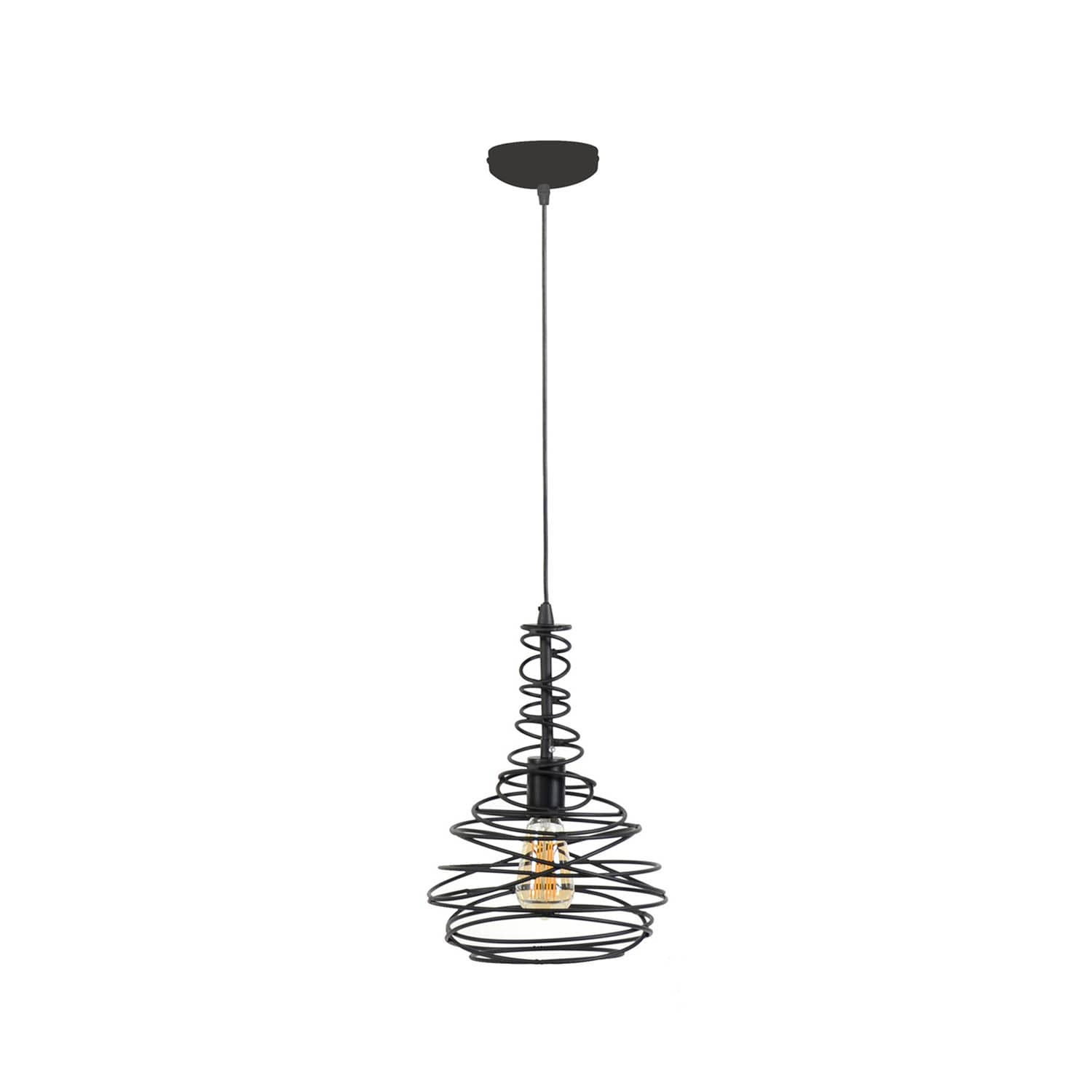FURBO taklampa, med skärm med koniska lindningar - silver stål