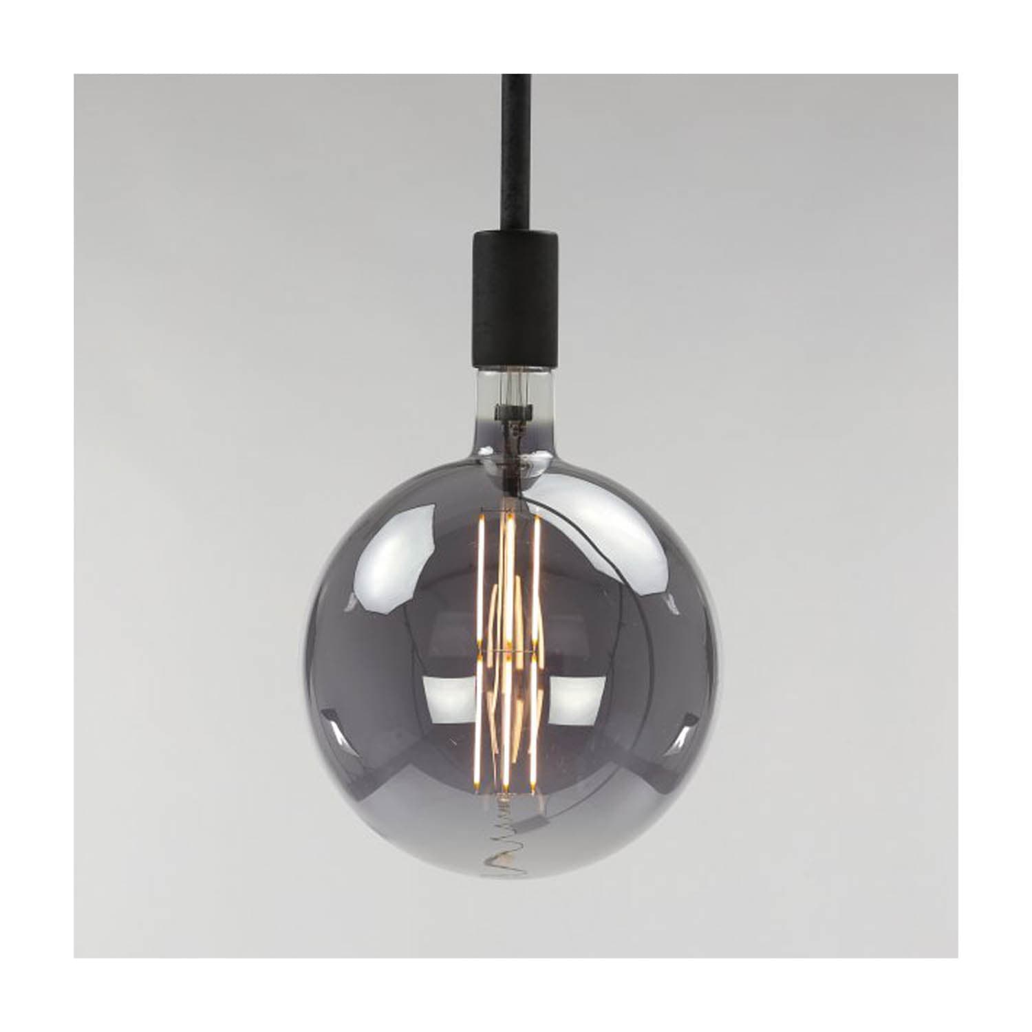 FURBO rund LED-lampa - grått glas