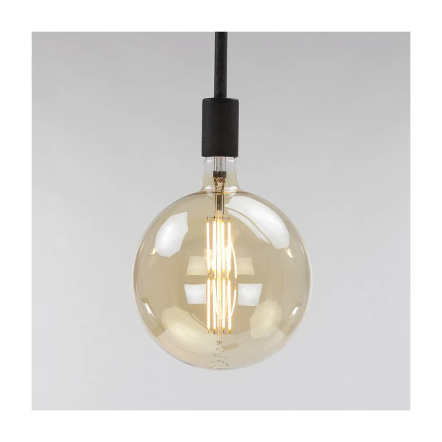 FURBO rund LED-lampa - bärnstensfärgad glas
