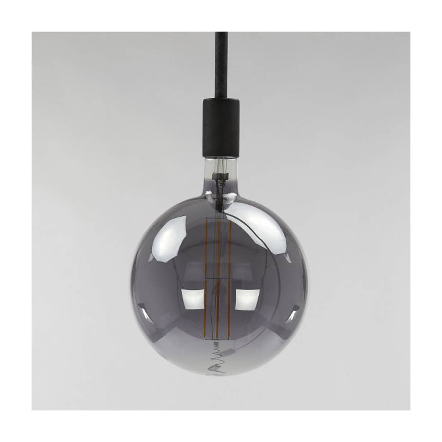 FURBO rund LED-lampa - grått glas