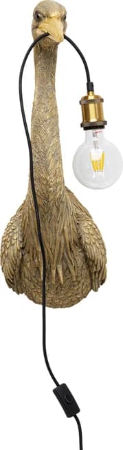 KARE DESIGN Animal Heron vägglampa - guld polyresin och aluminium
