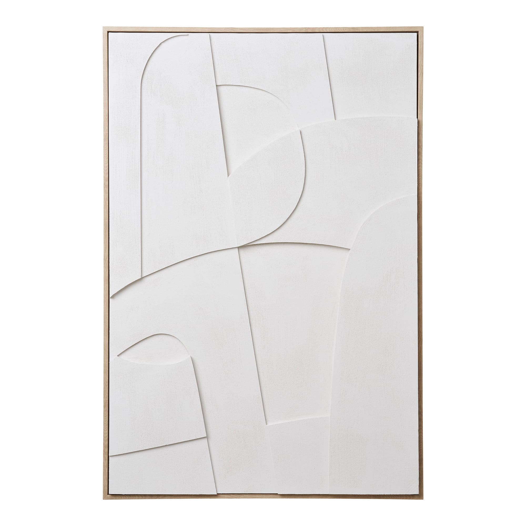 HOUSE NORDIC Madeline väggdekoration i relief, nr 1, rektangulär - vit duk, MDF, polystyren 60x90