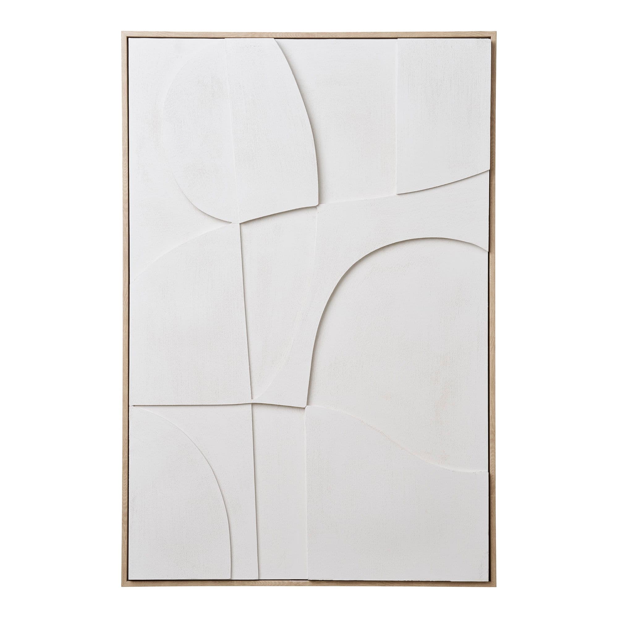 HOUSE NORDIC Madeline väggdekoration i relief, nr 2, rektangulär - råvit duk, MDF, polystyren 60x90