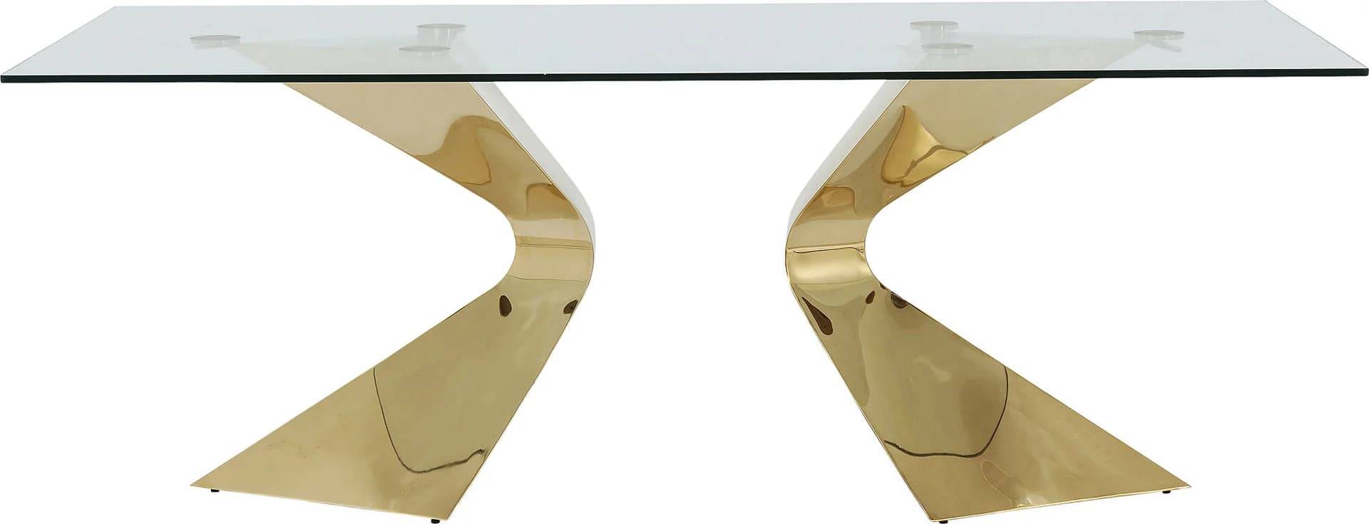 KARE DESIGN Gloria Matbord, Rektangulärt - Klarglas och Guldstål (200 x 100 cm)
