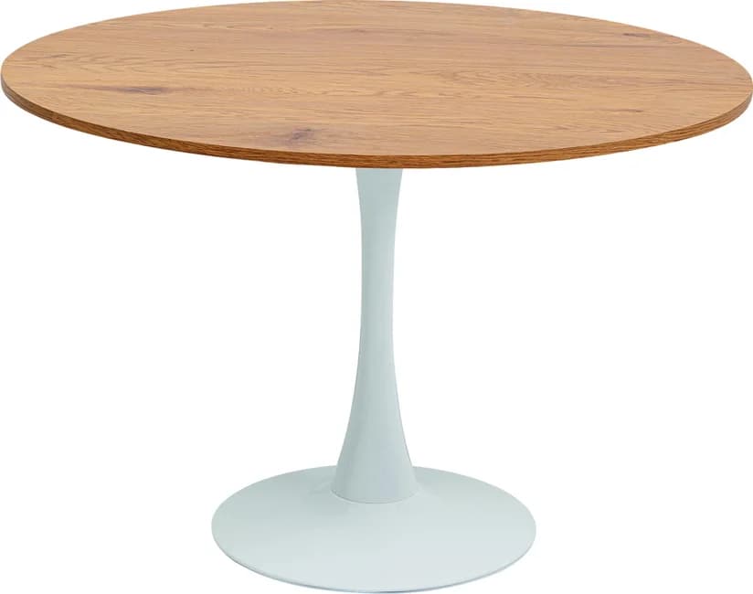 KARE DESIGN Schickeria matbord, runt - laminat med eklook och vitt stål (Ø110)